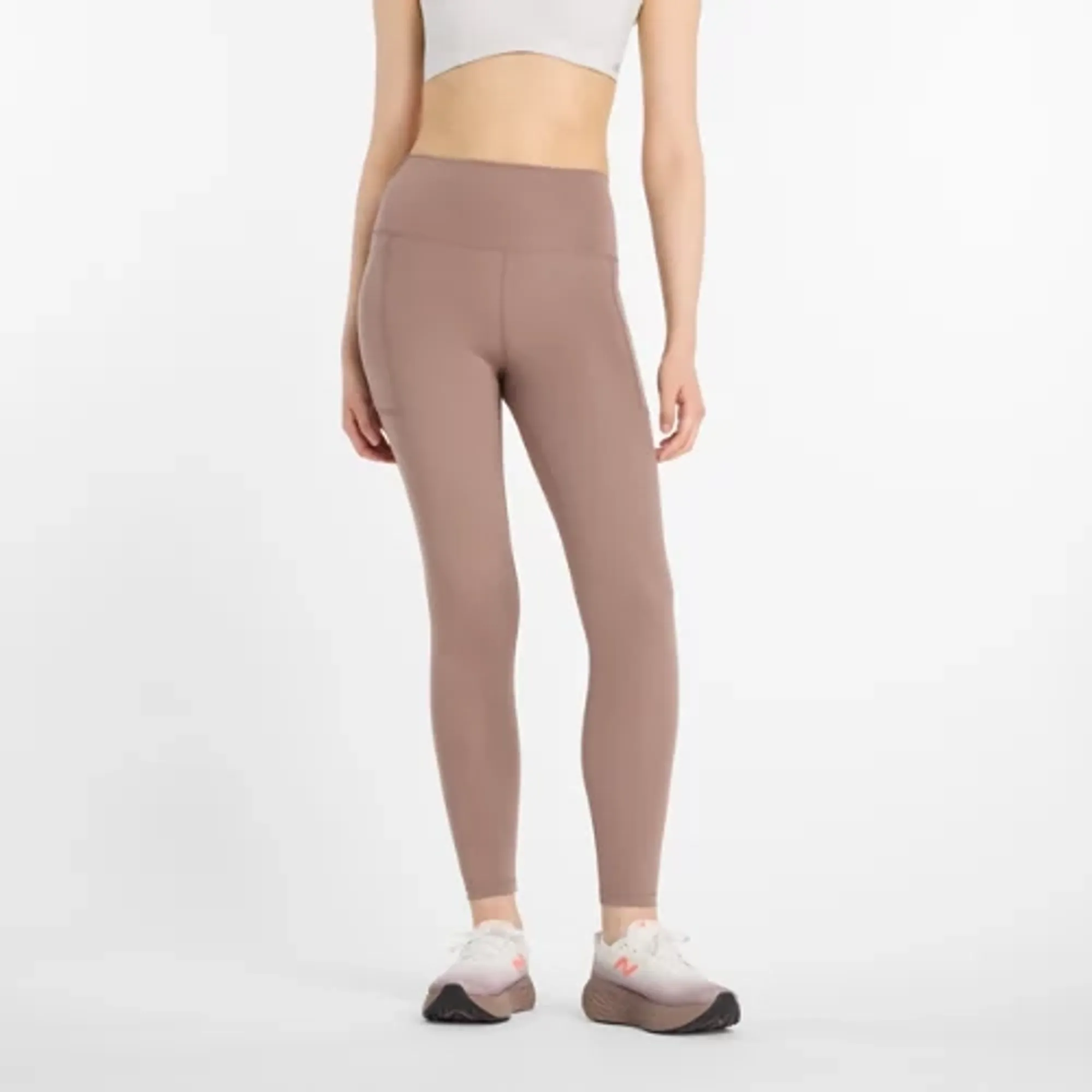 New Balance Women's NB Harmony Pocket High Rise Legging 25" in Brown Poly Knit