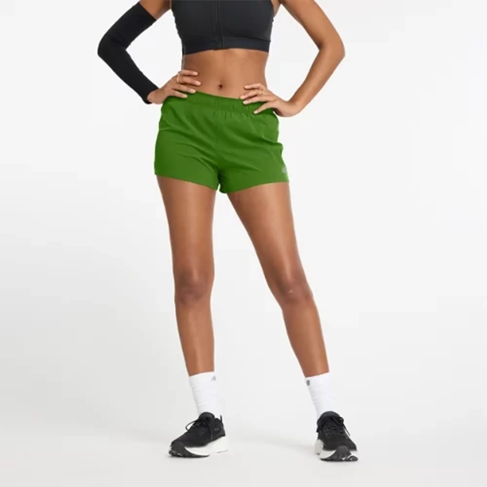 New Balance Women's RC Short 3" in Green Polywoven