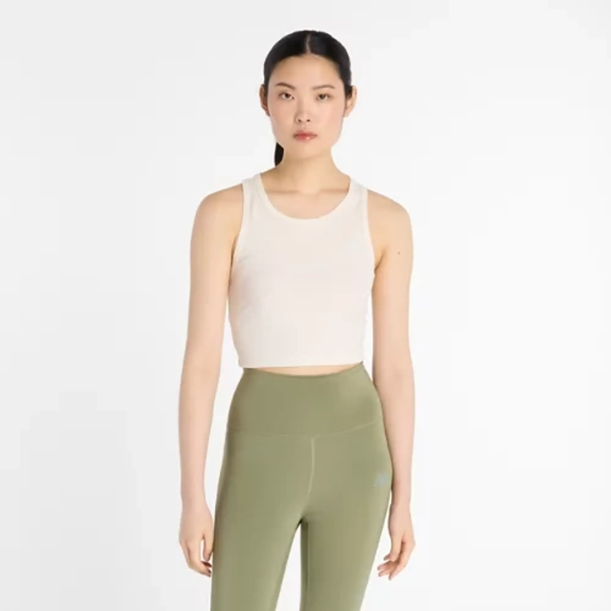 New Balance Women's Micro-Rib Tank in White Poly Knit