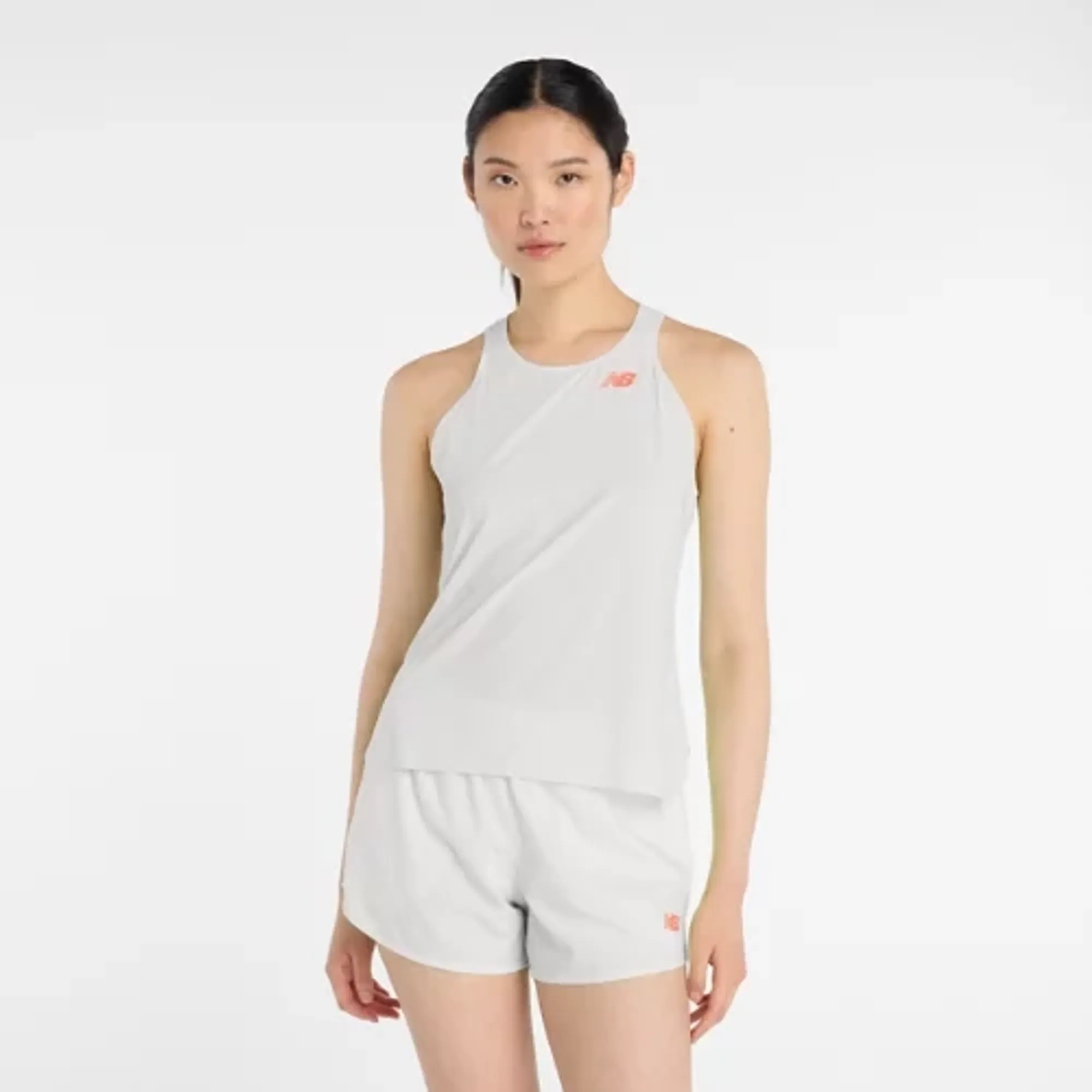 New Balance Women's Race Day Ultra Light Singlet in Grey Polywoven