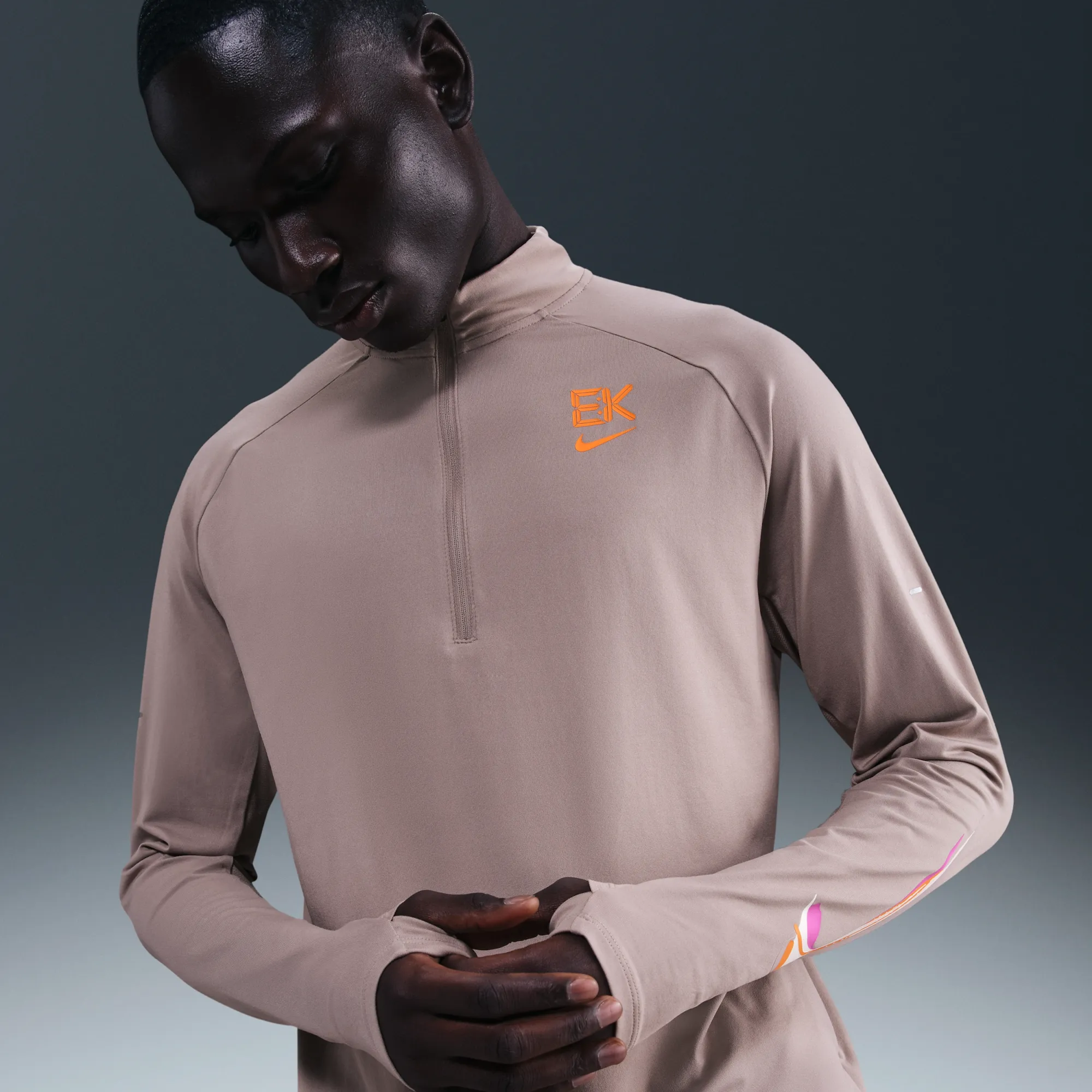 Nike Stride 'Eliud Kipchoge' Men's Dri-FIT 1/4-Zip Running Top - Brown