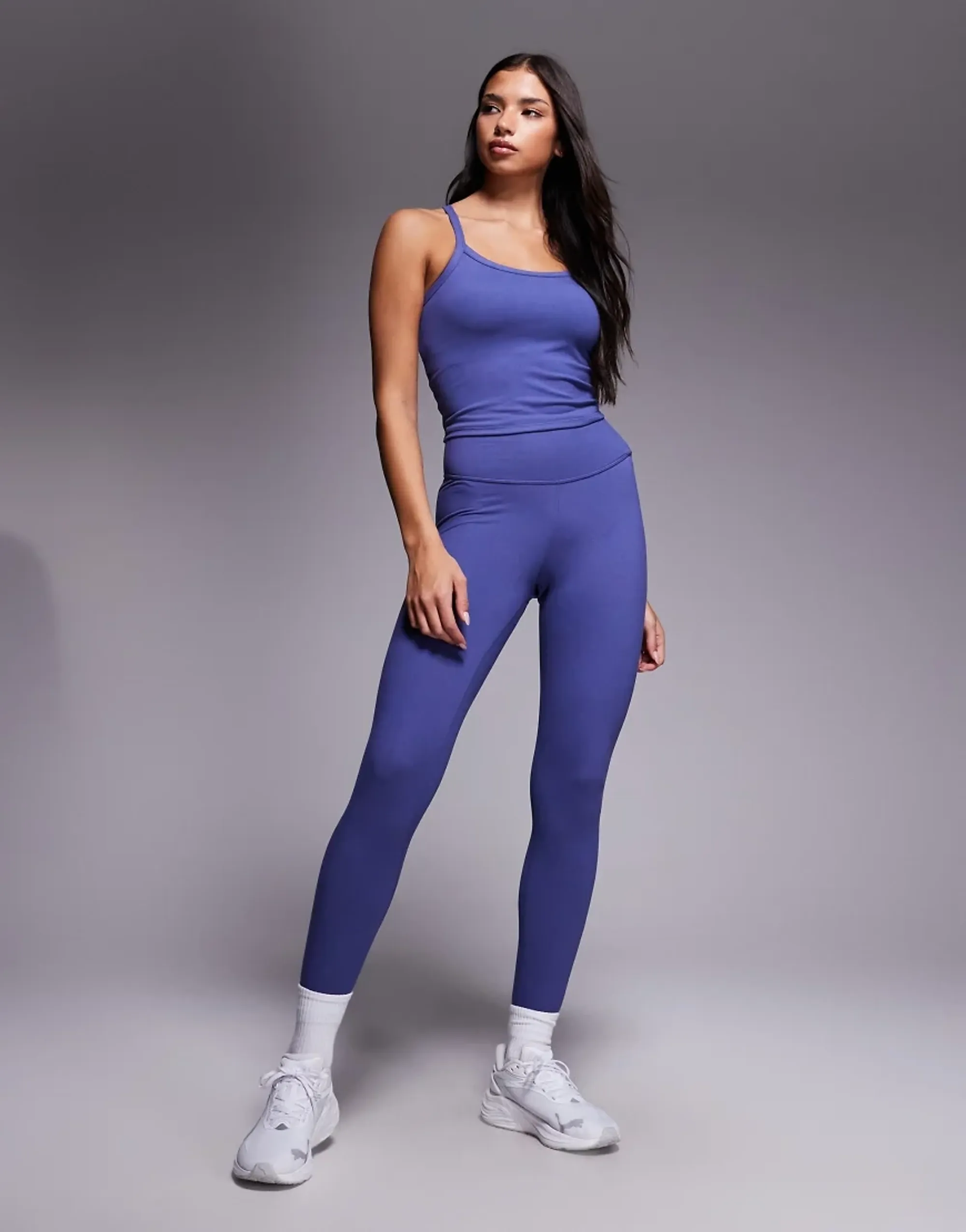 Puma Train Hw Fl Leggings In Light Blue
