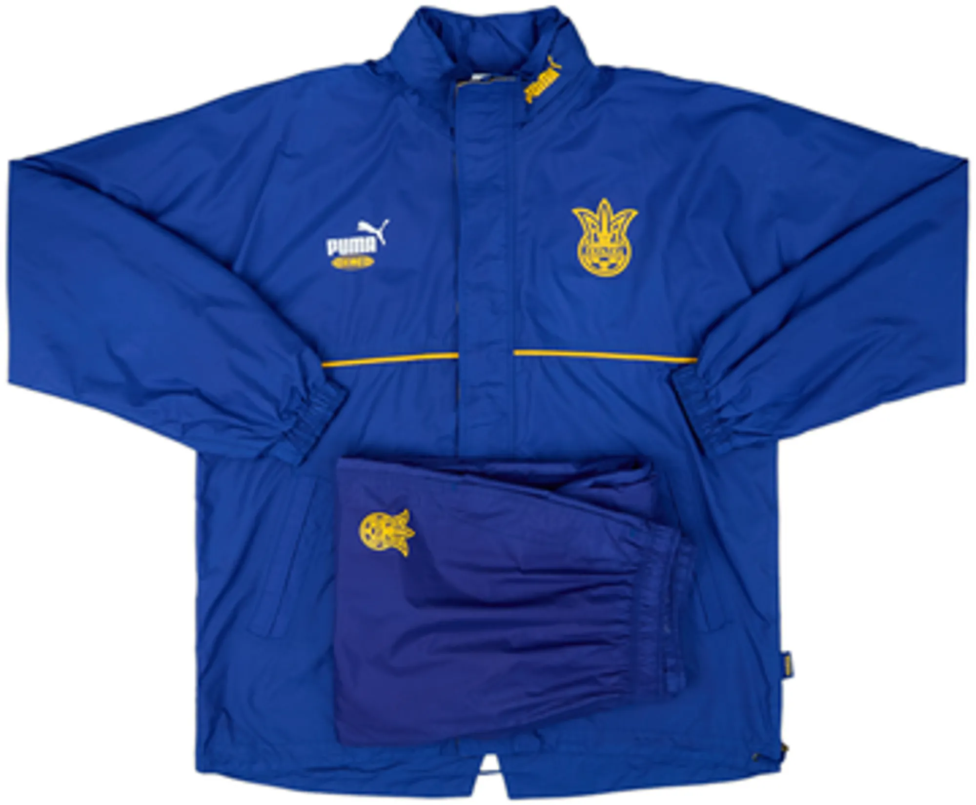 1998-00 Ukraine Puma Hooded Rain Jacket Tracksuit - 8/10 - (XL)