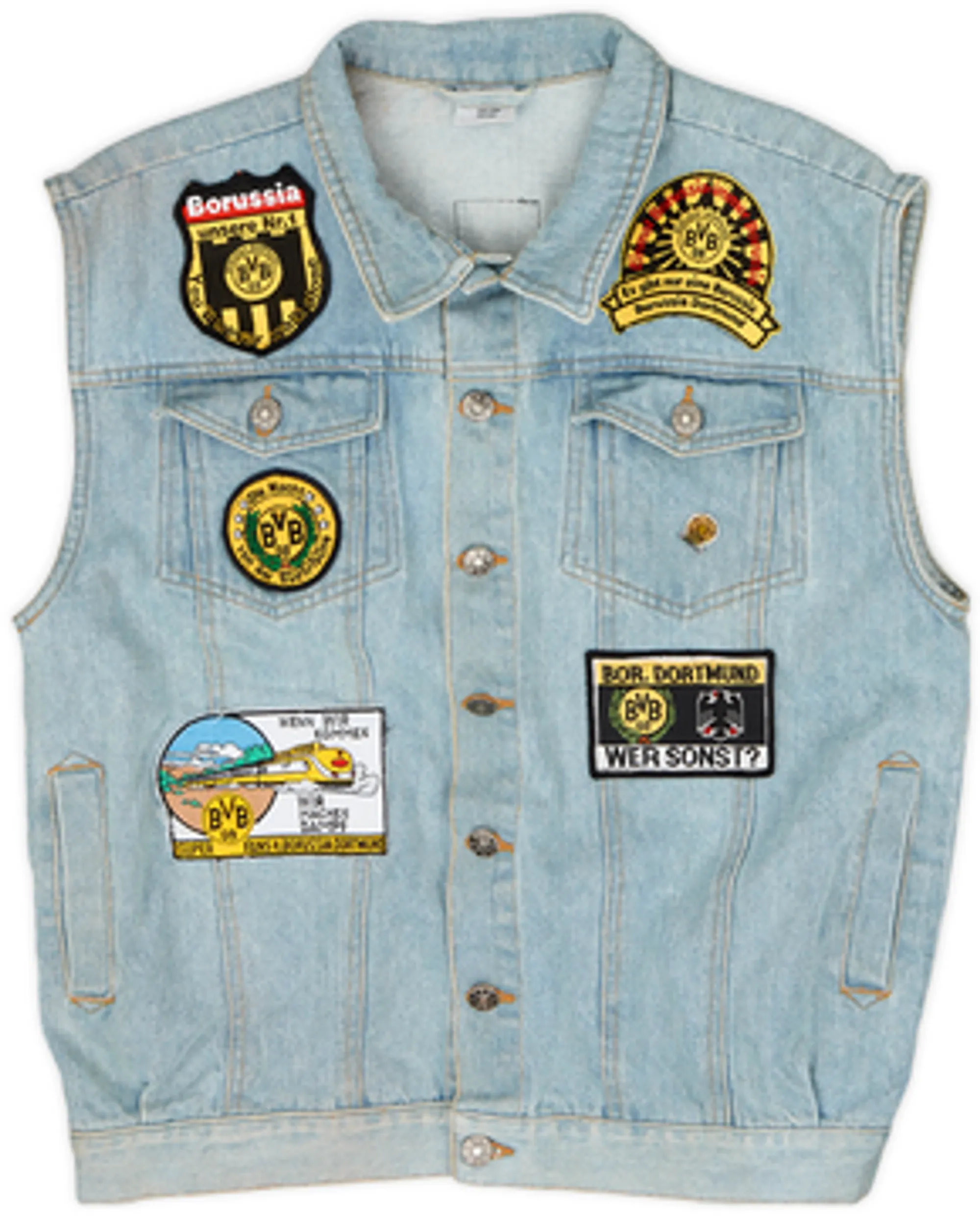 1990s Borussia Dortmund Denim 'Kutte' Jacket - 7/10 - (M)