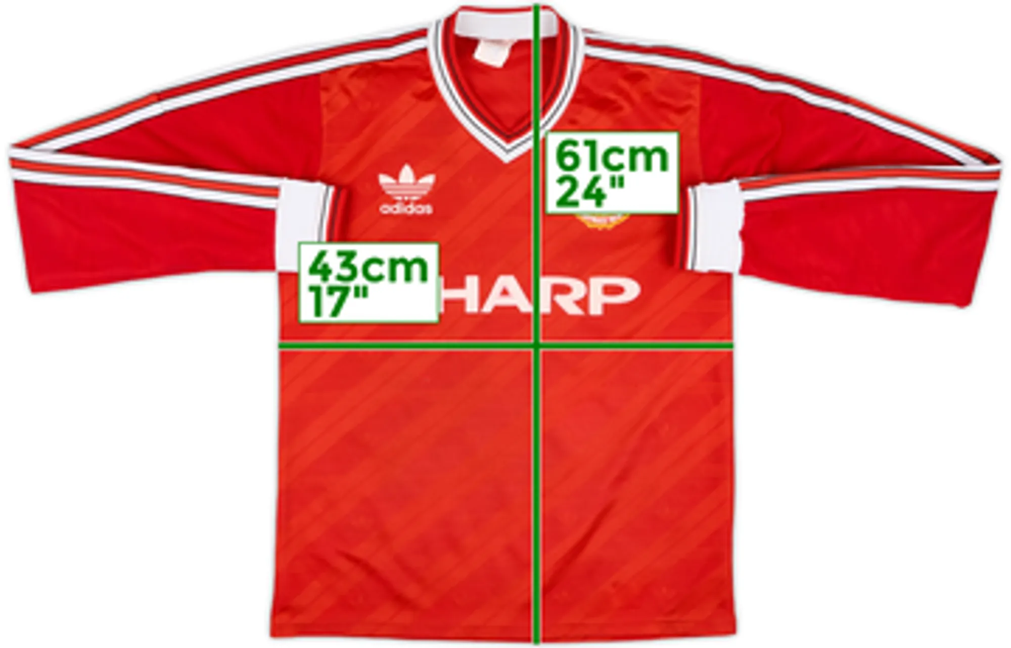adidas Manchester United Mens LS Home Shirt 1986/88