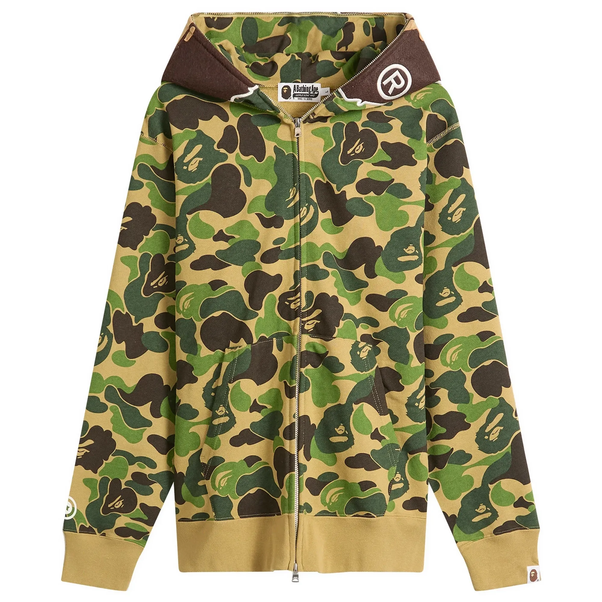 A Bathing Ape Men's ABC Camo 2nd Ape Zip Hoodie Green