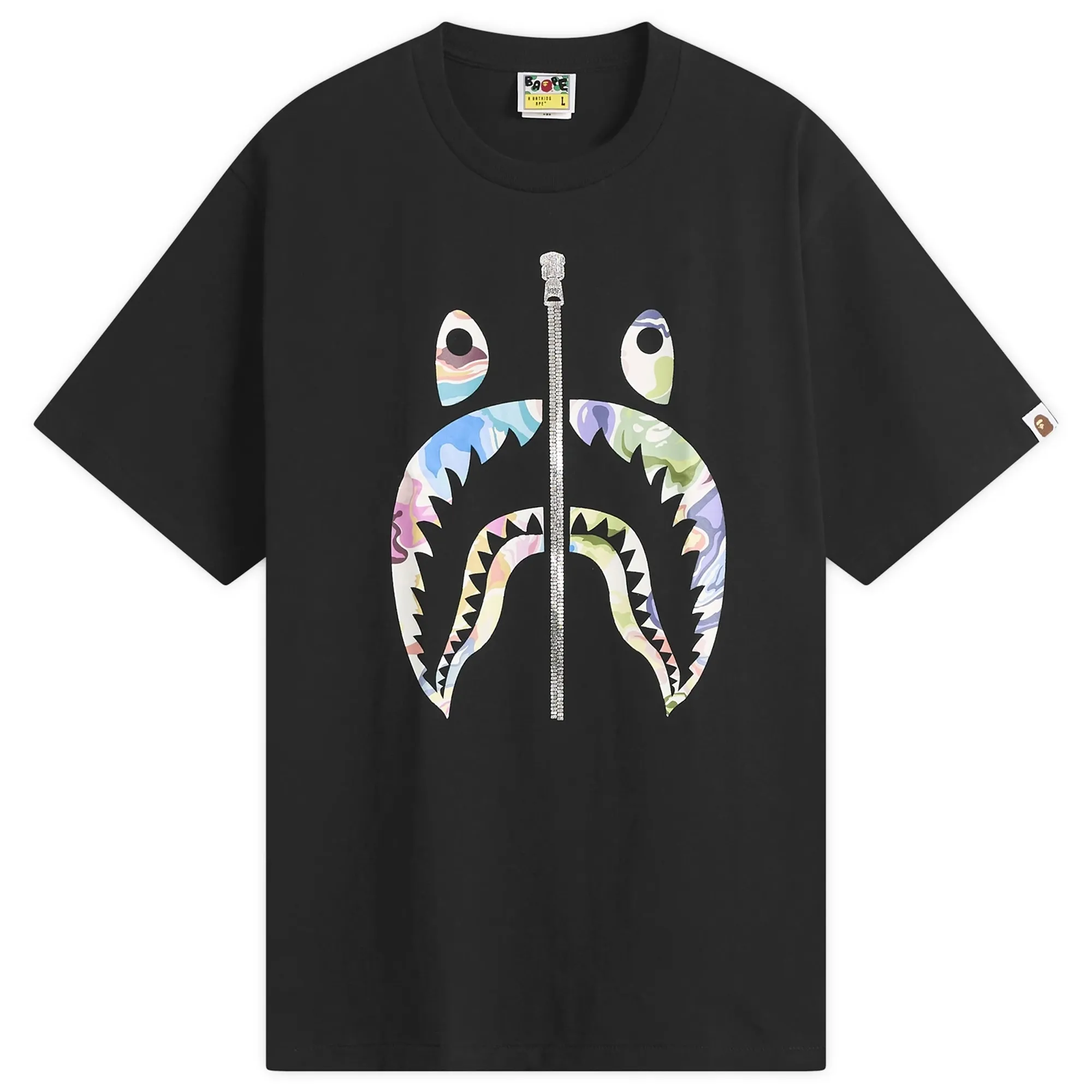 A Bathing Ape Men's Art Camo Shark T-Shirt Black