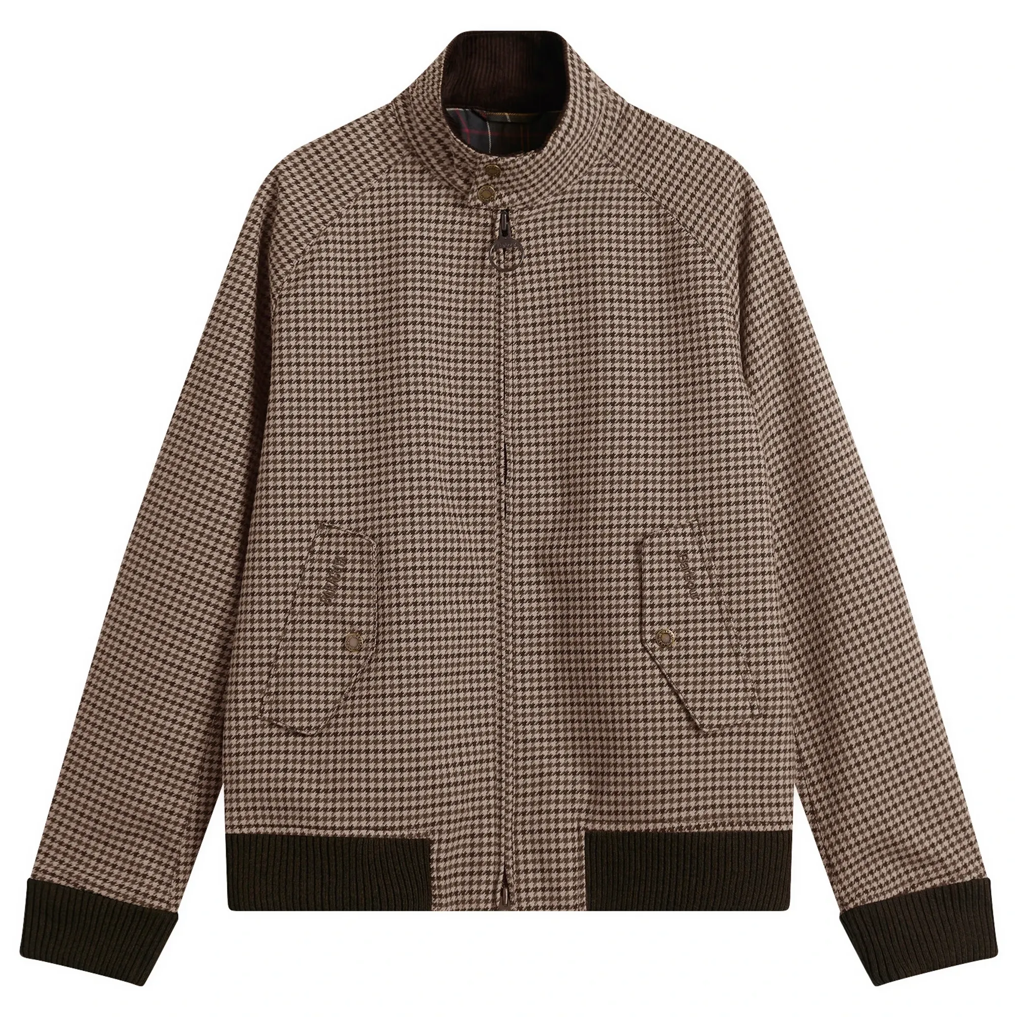 Barbour Men's x Baracuta Porton Showerproof Jacket Brown Houndstooth