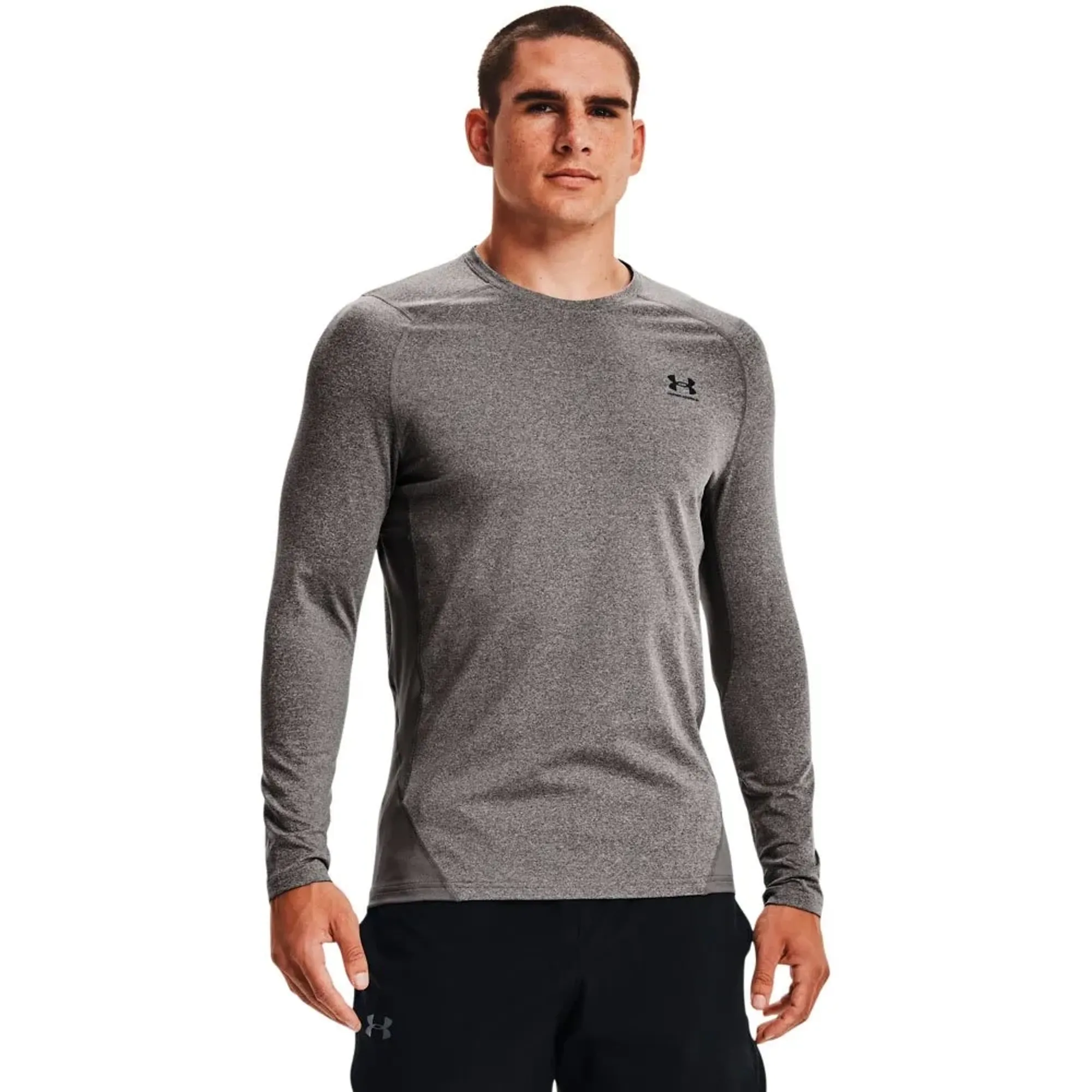 Under Armour ColdGear® Fitted Men's Crew Charcoal Light Heather / Black L