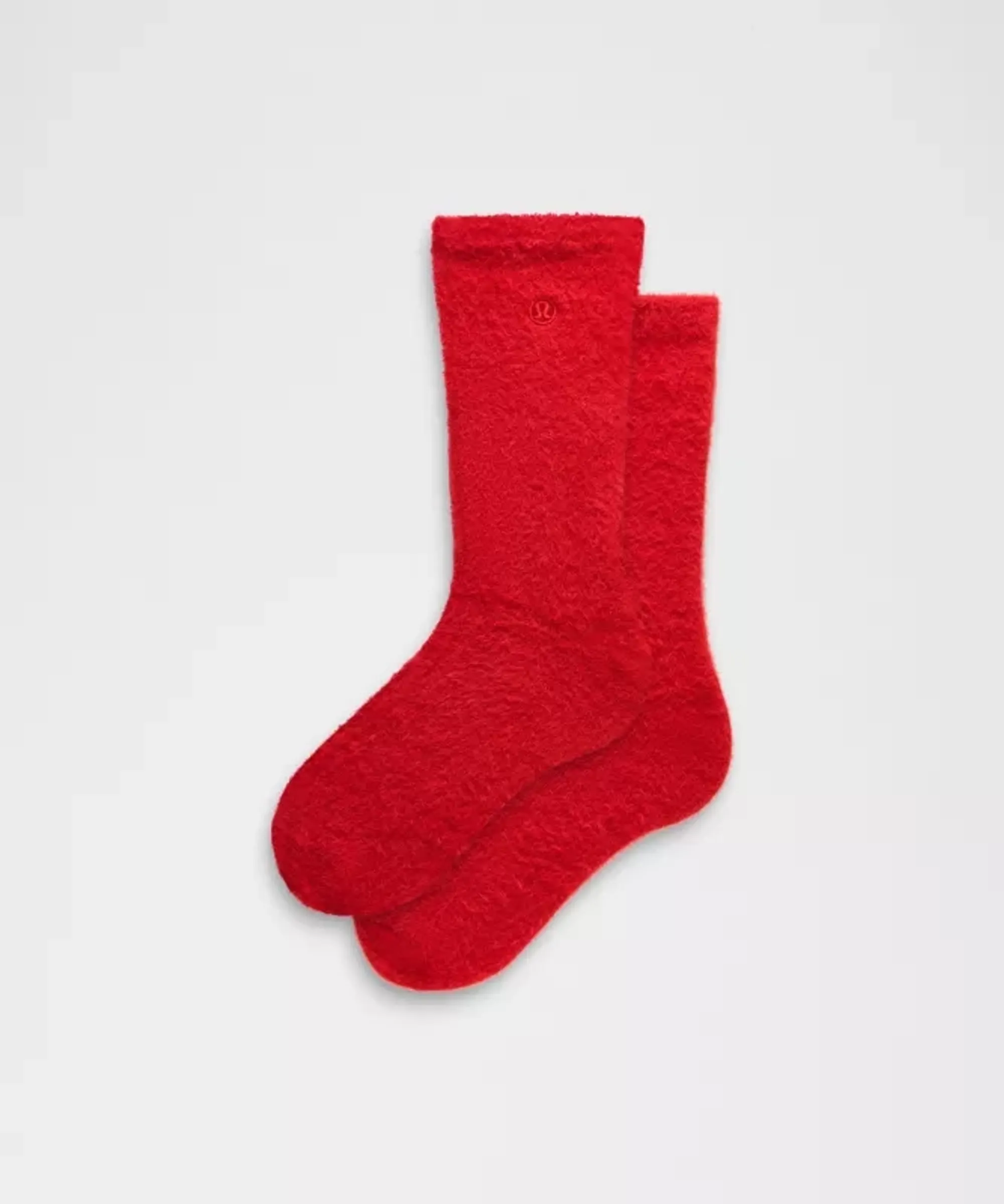lululemon – Fuzzy Crew Socks – Color Red/Neon – Size Large