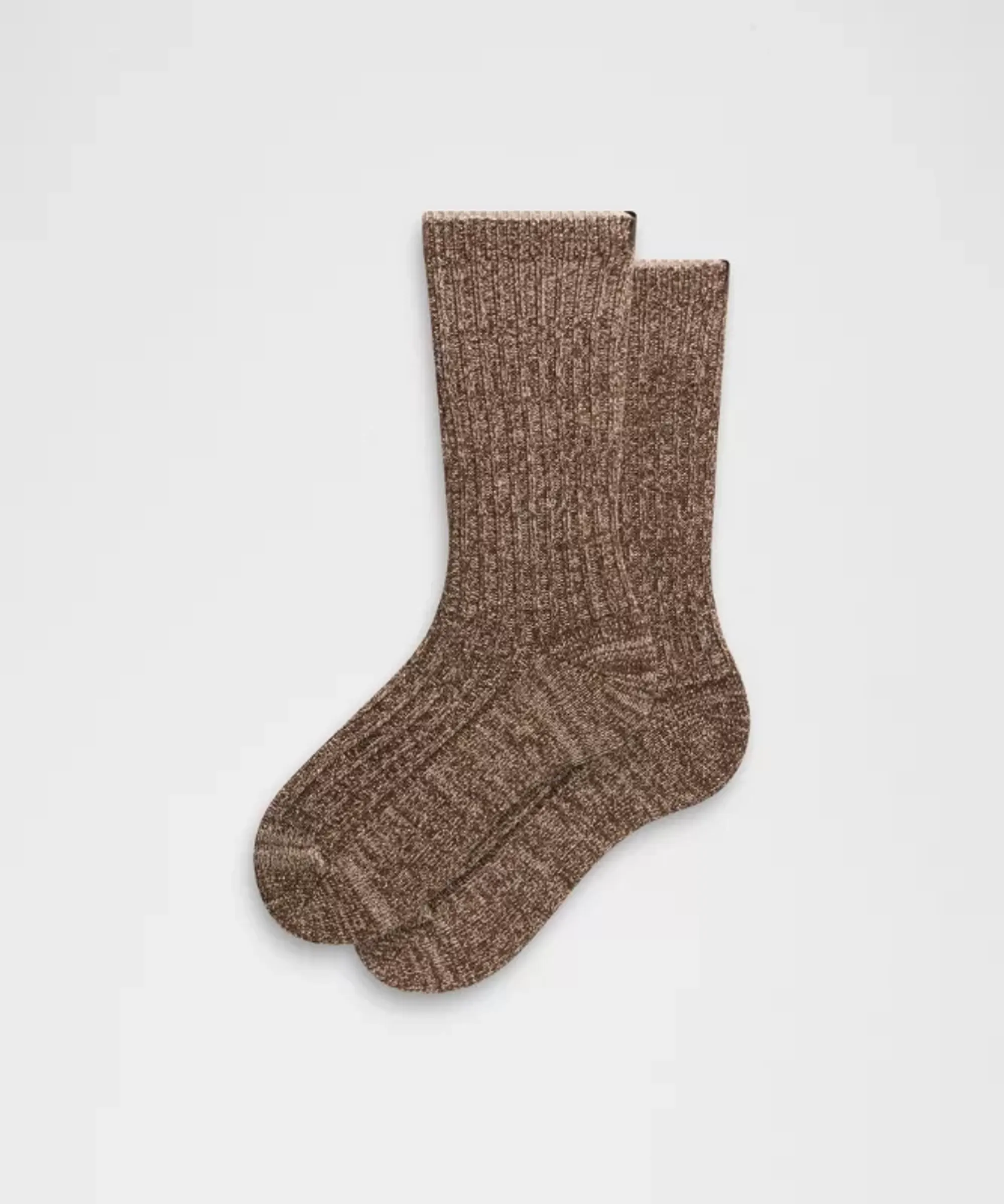 lululemon – Crew Length Ragg Socks Shine – Color Brown – Size Large