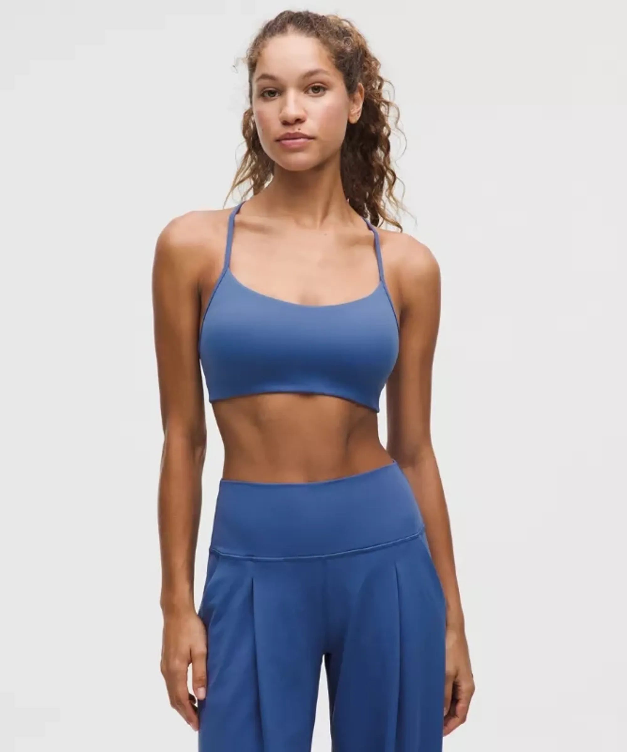 lululemon – Women's Flow Y Sports Bra Light Support, A/B Cup Evolve – Color Blue – Size Large