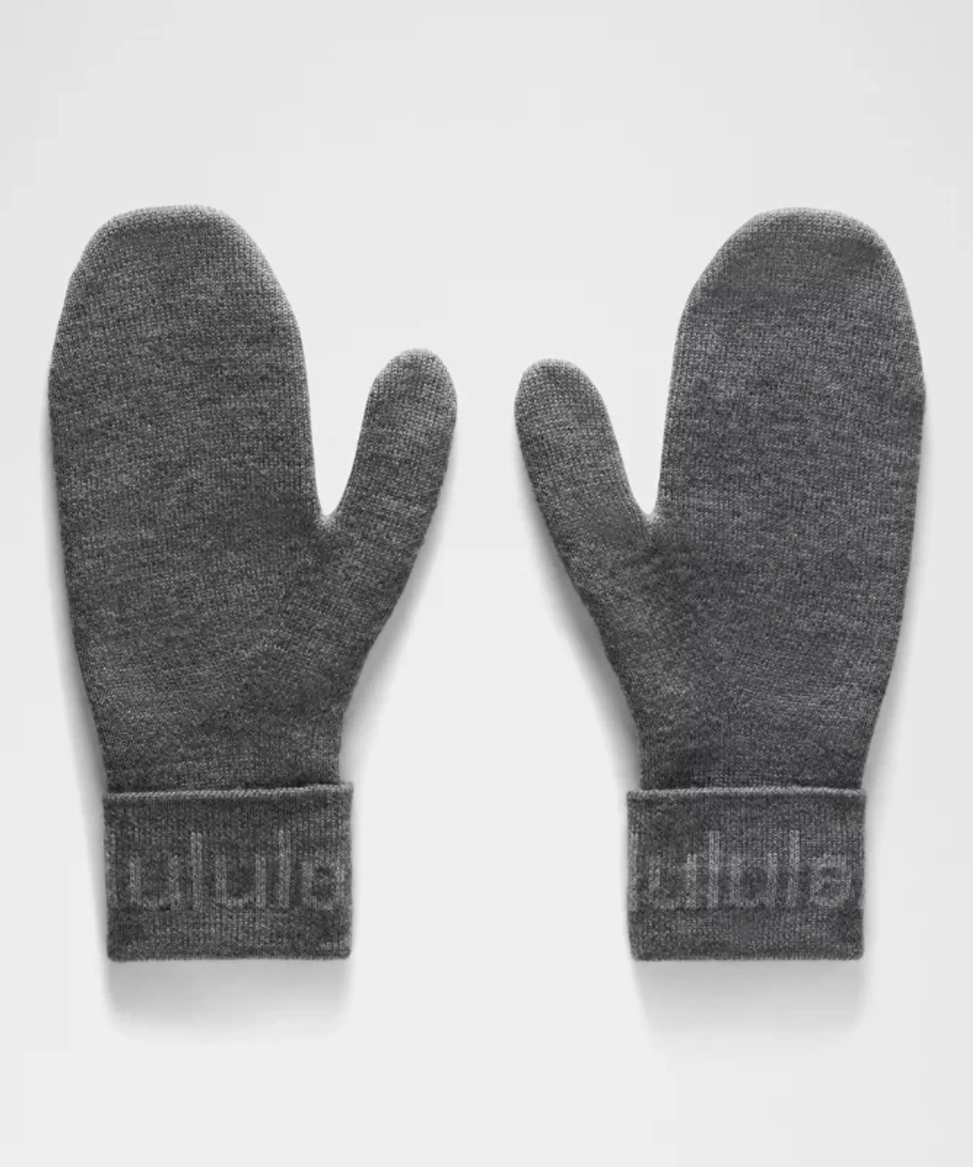 lululemon – Wordmark Merino Mittens – Color Grey – Size Medium/Large