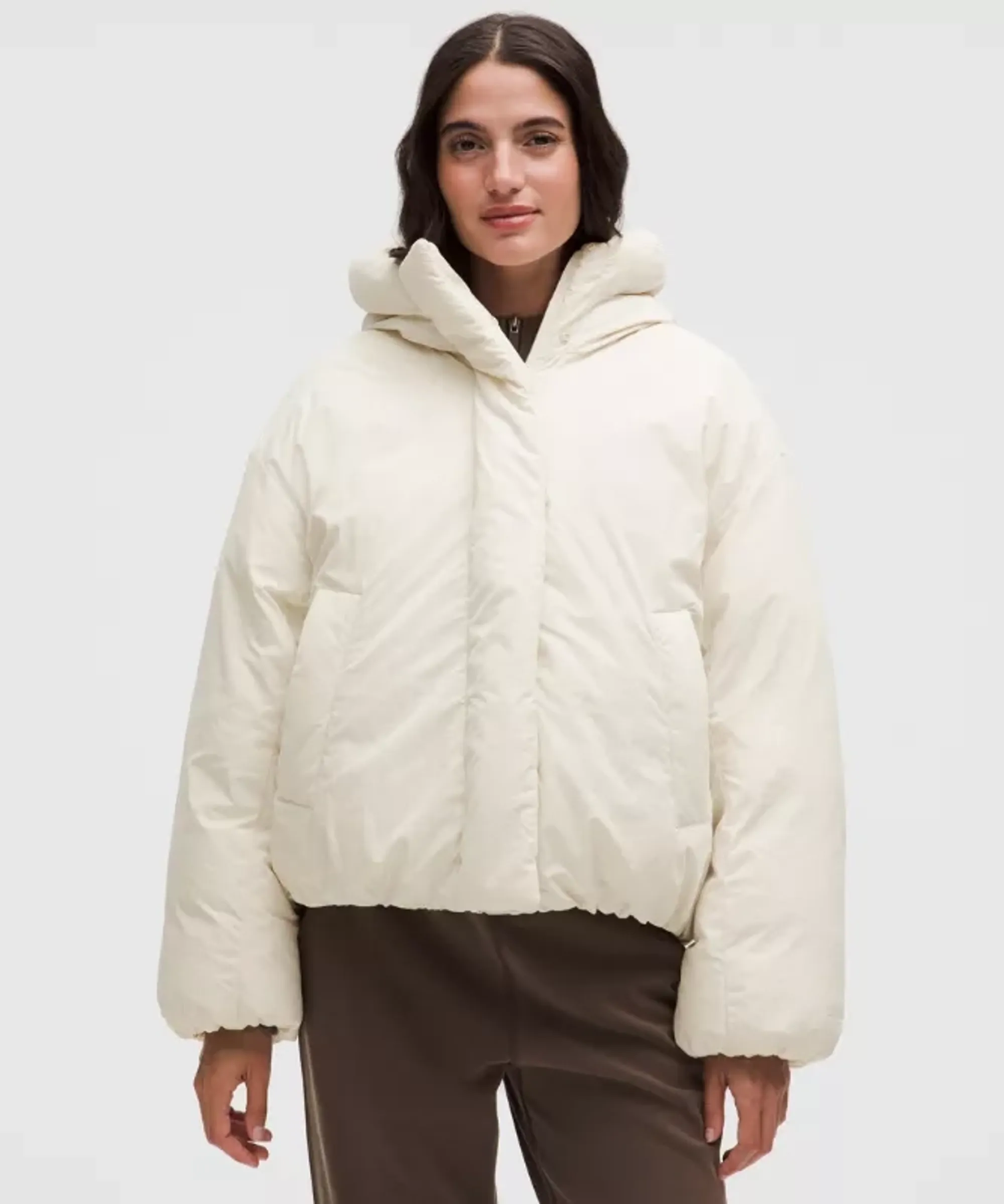 lululemon – Women's Bubble-Hem 600-Down-Fill Puffer Jacket – Color White – Size Large