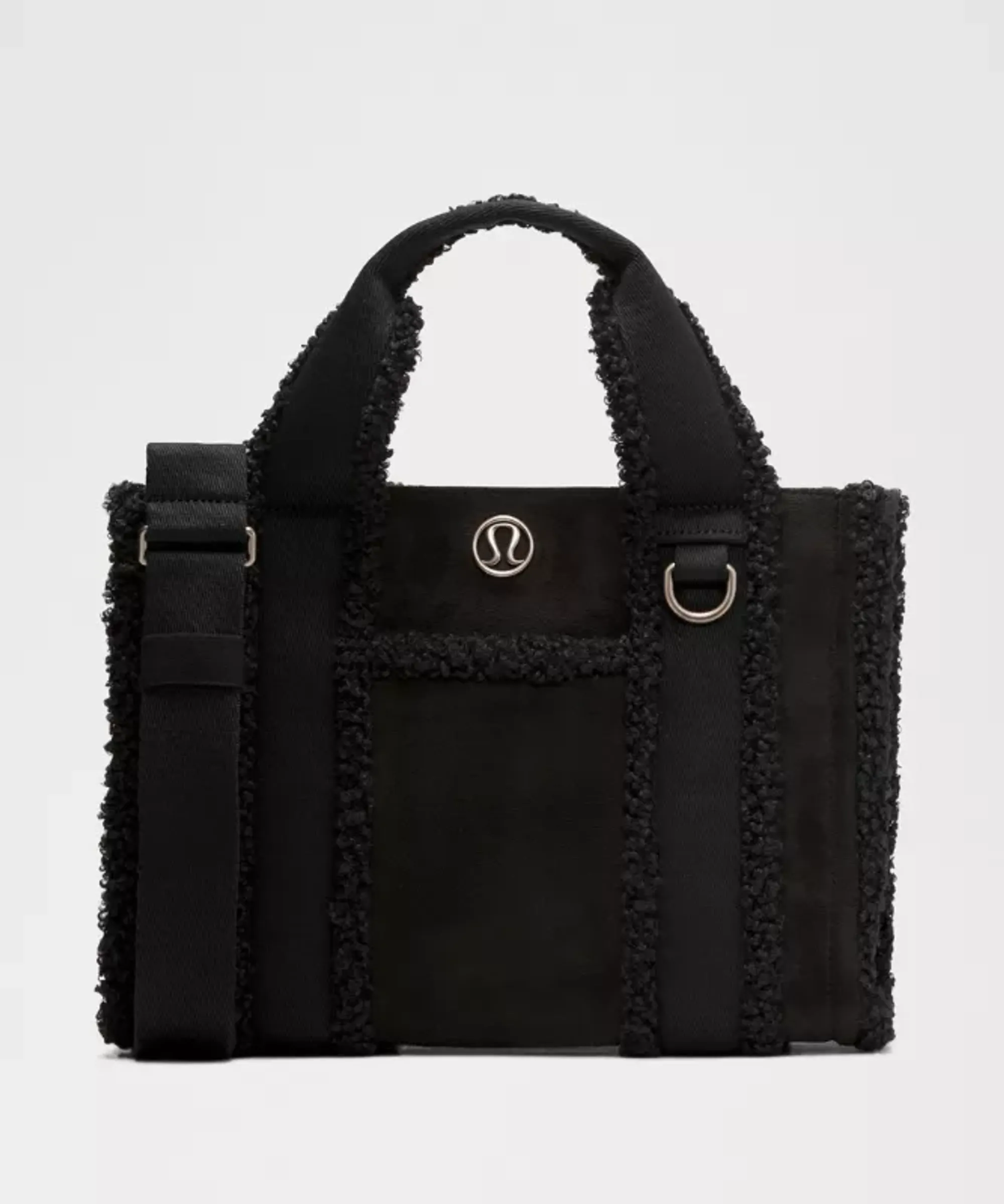 lululemon – Boxy Mini Tote Bag 4.5L Faux Shearling Trims – Color Black