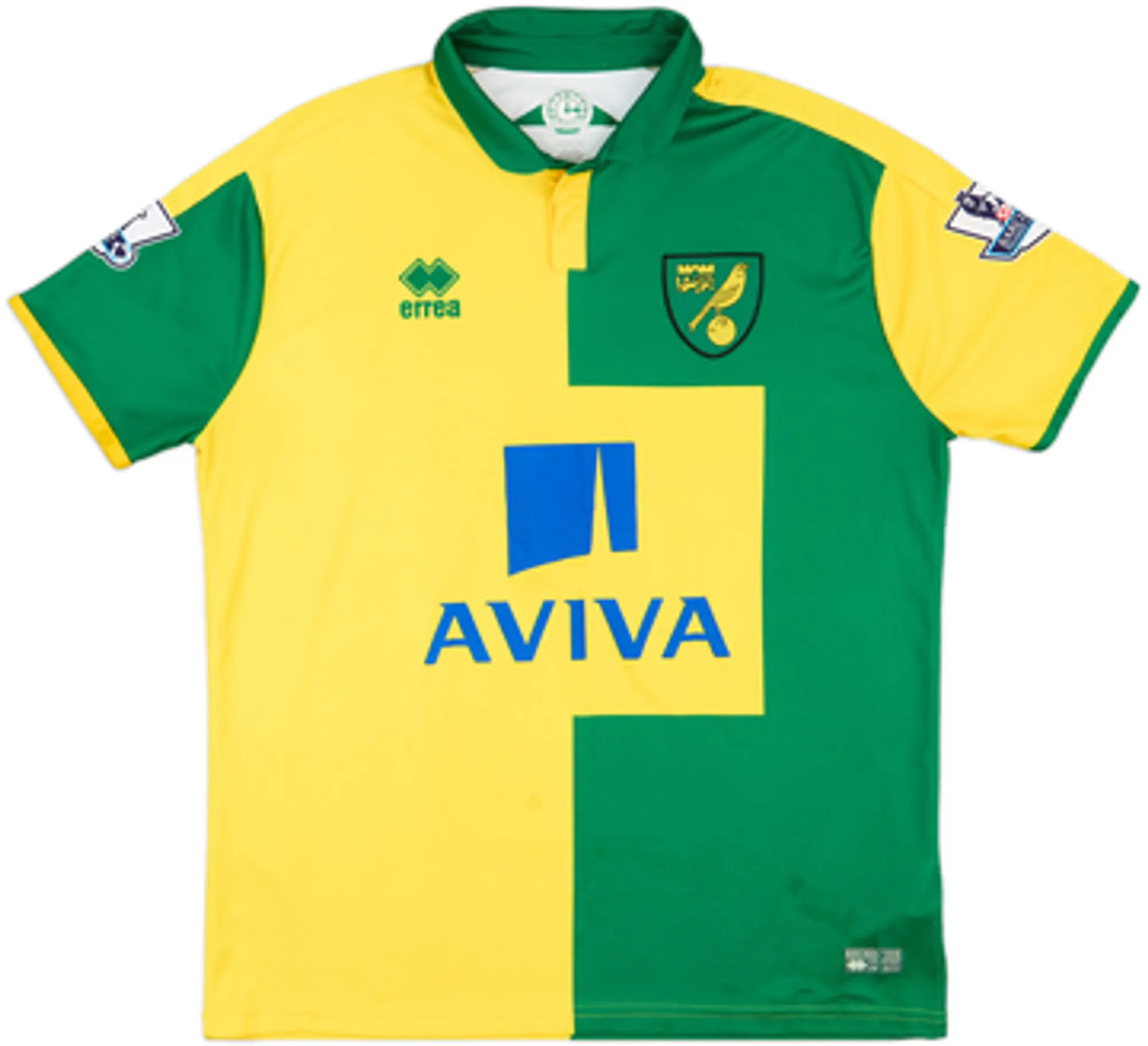 Errea Norwich City Mens SS Home Shirt 2015/16