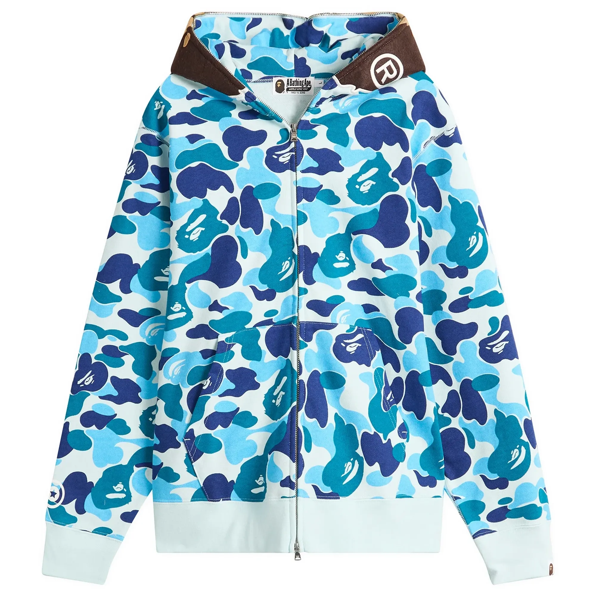 A Bathing Ape Men's ABC Camo 2nd Ape Zip Hoodie Blue