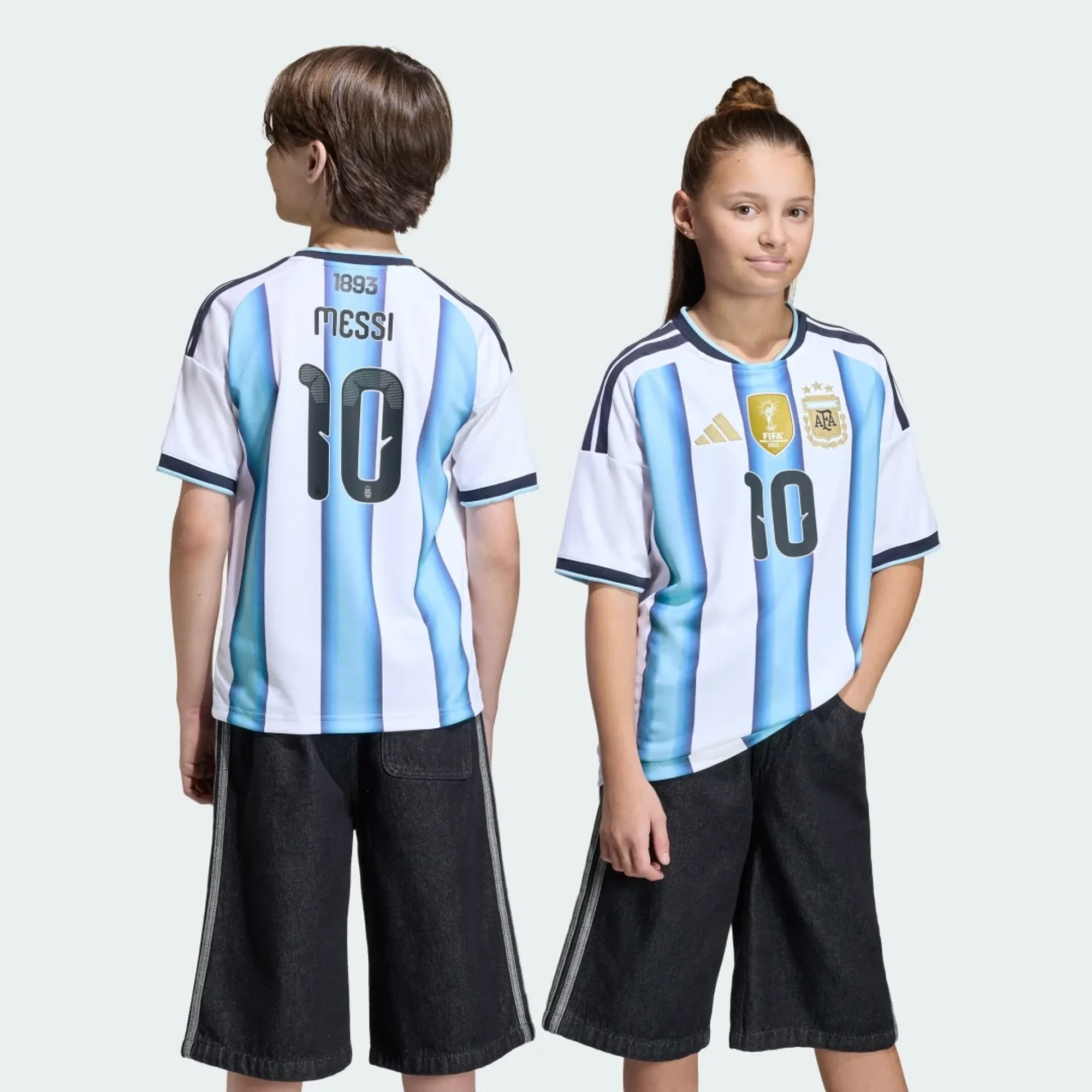 adidas Argentina 26 Home Replica Messi Kids Jersey