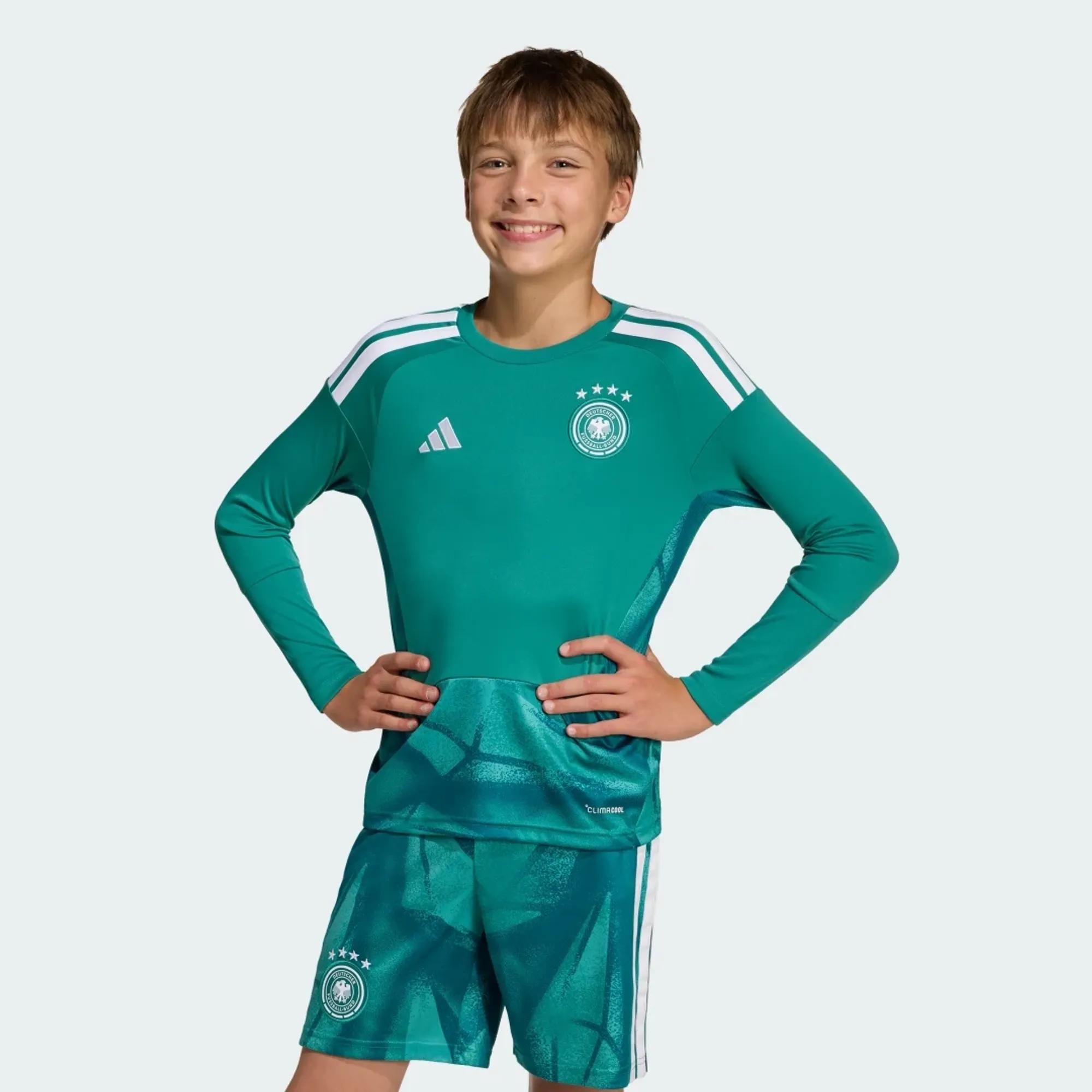 adidas Germany 26 Home Replica Goalkeeper Kids Long Sleeve Jersey