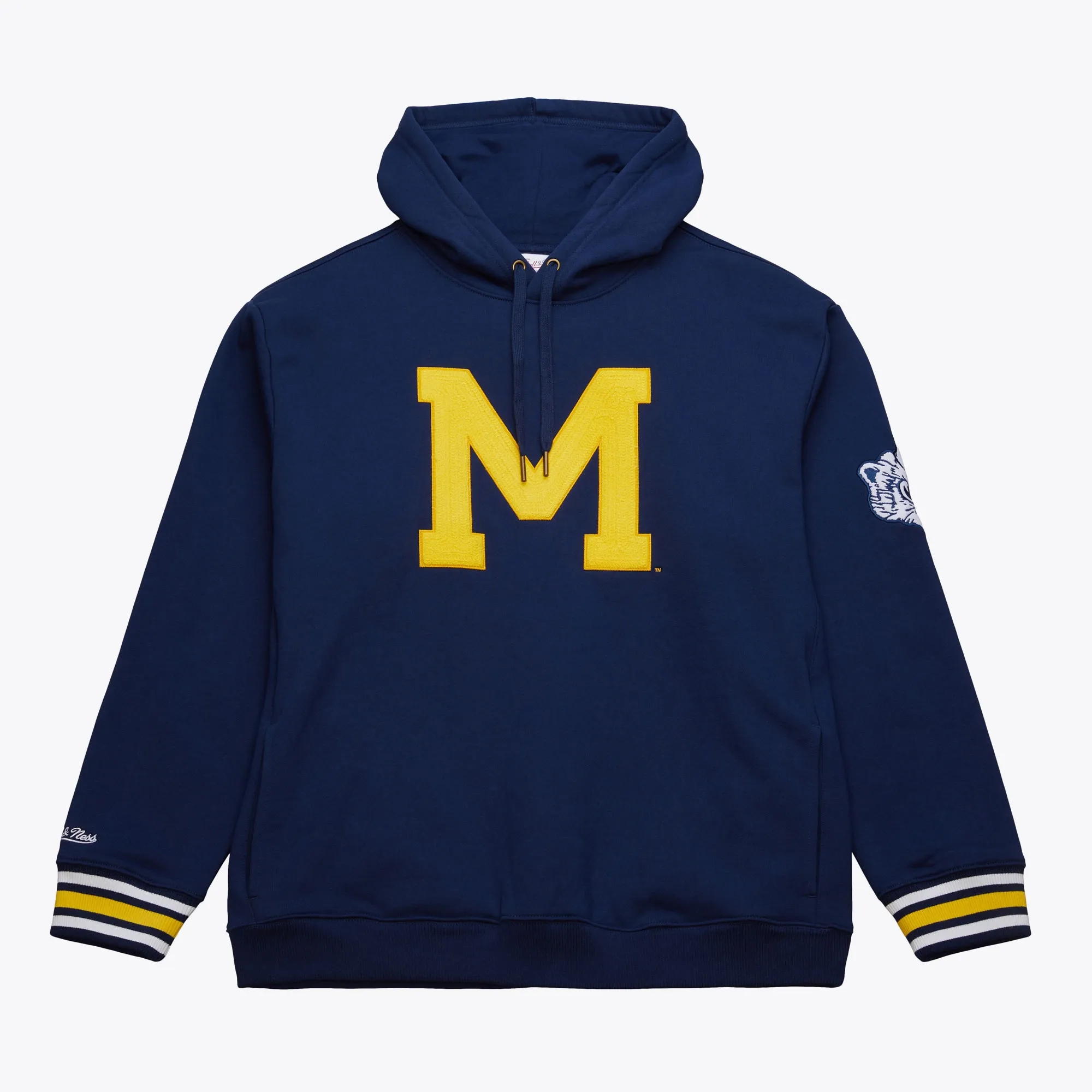 Michigan Wolverines Mitchell & Ness Chainstitch Fleece Hoodie