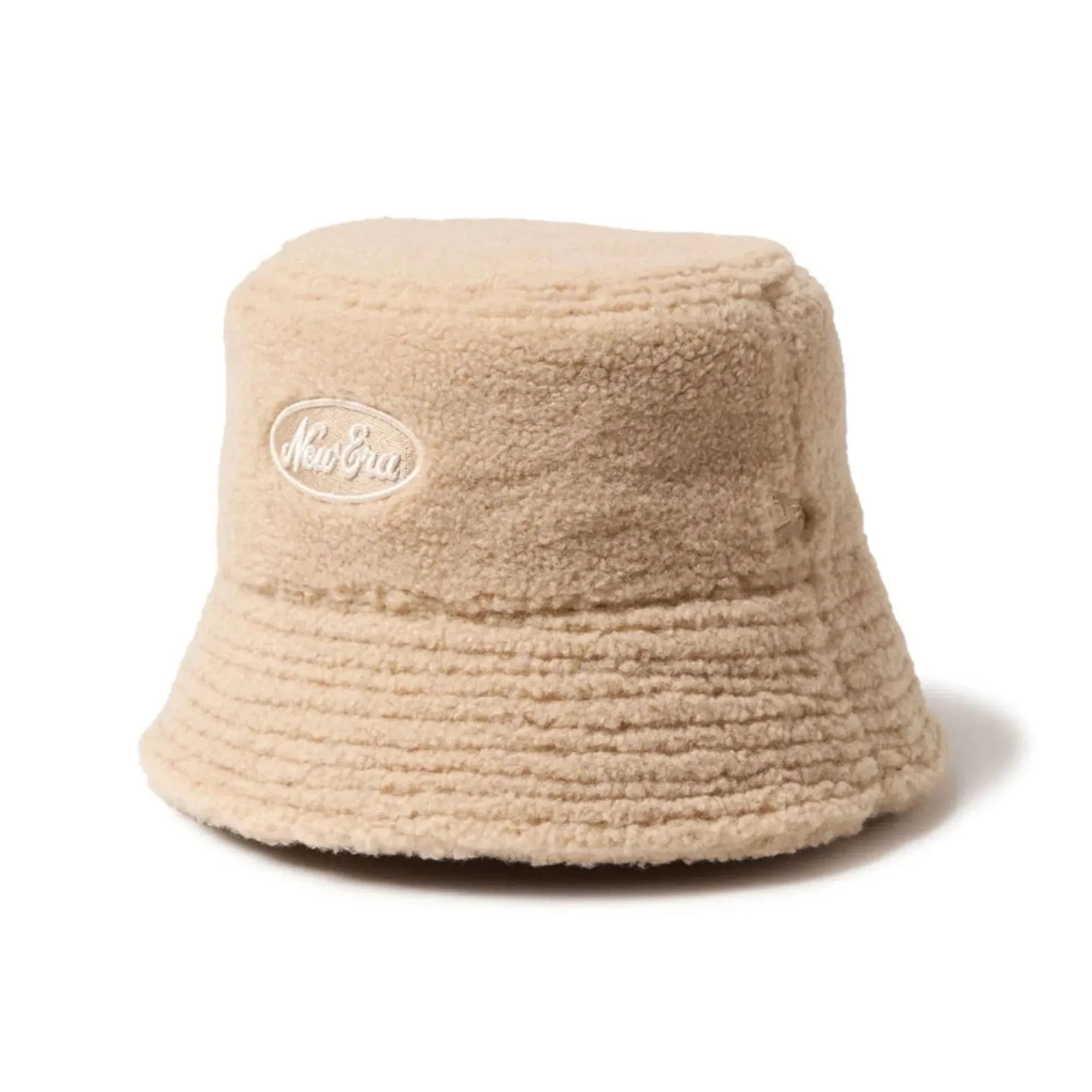 New Era Oval Logo Boa Beige Bucket Hat adult unisex