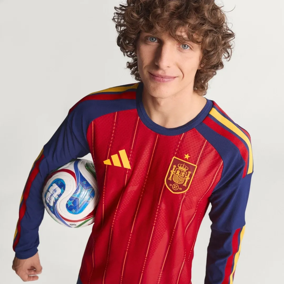 adidas Spain 26 Home Authentic Long Sleeve Jersey | JZ5776 | FOOTY.COM