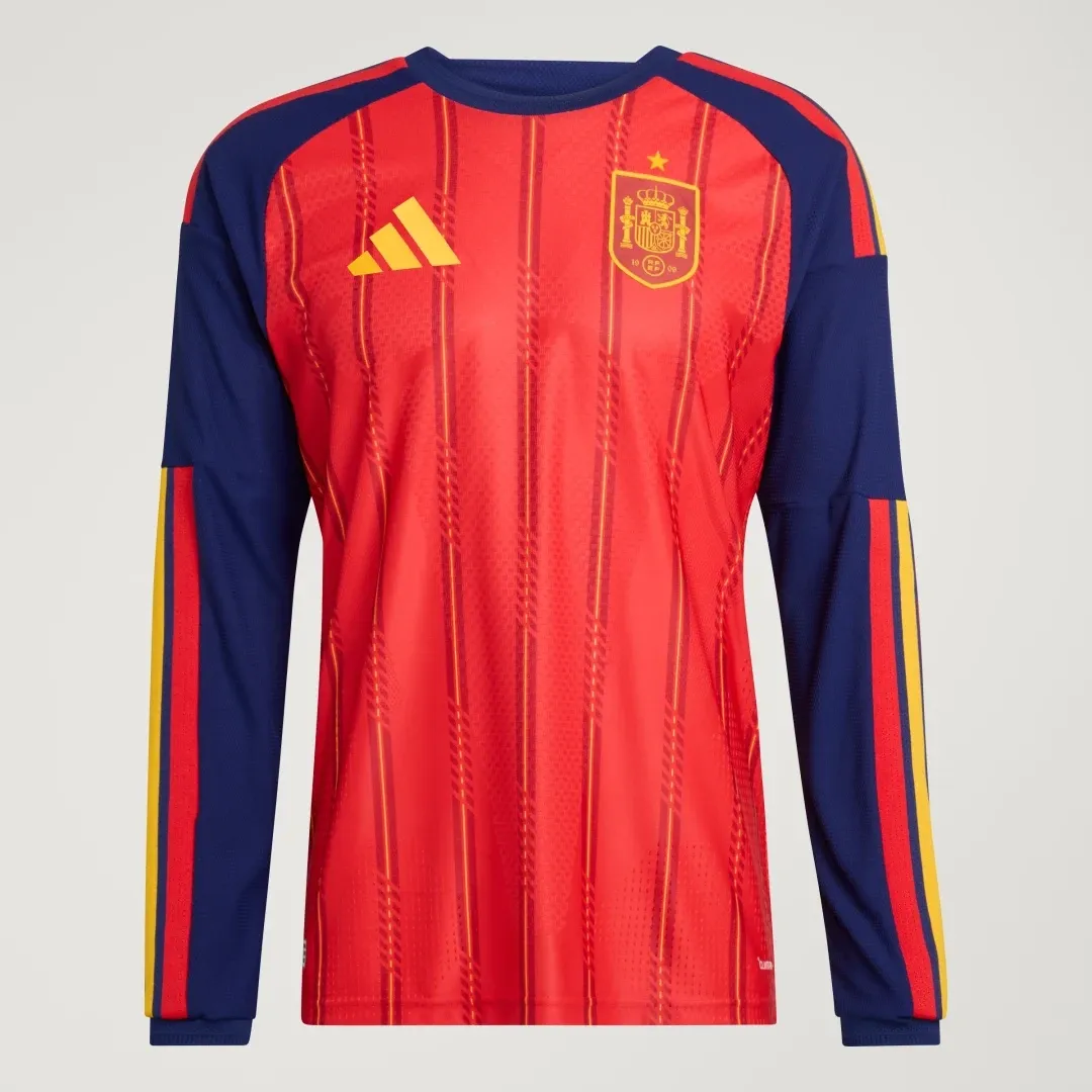 adidas Spain 26 Home Authentic Long Sleeve Jersey | JZ5776 | FOOTY.COM
