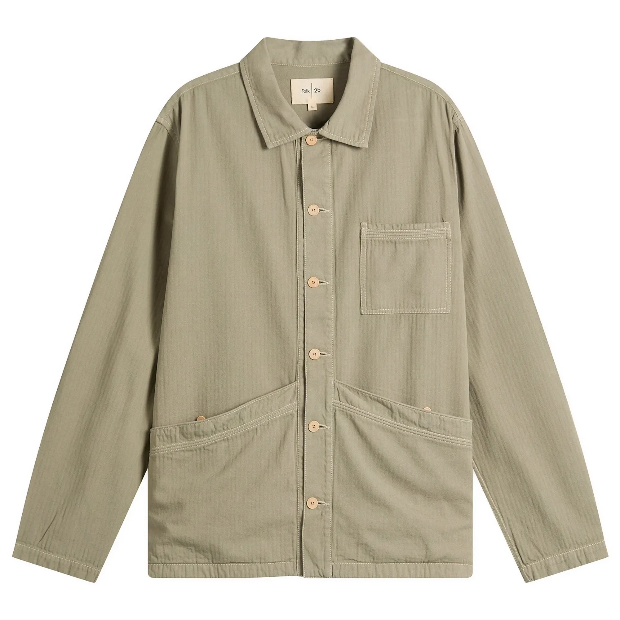 Folk Men's Meyer Shirt Jacket Silver Sage Herringbone
