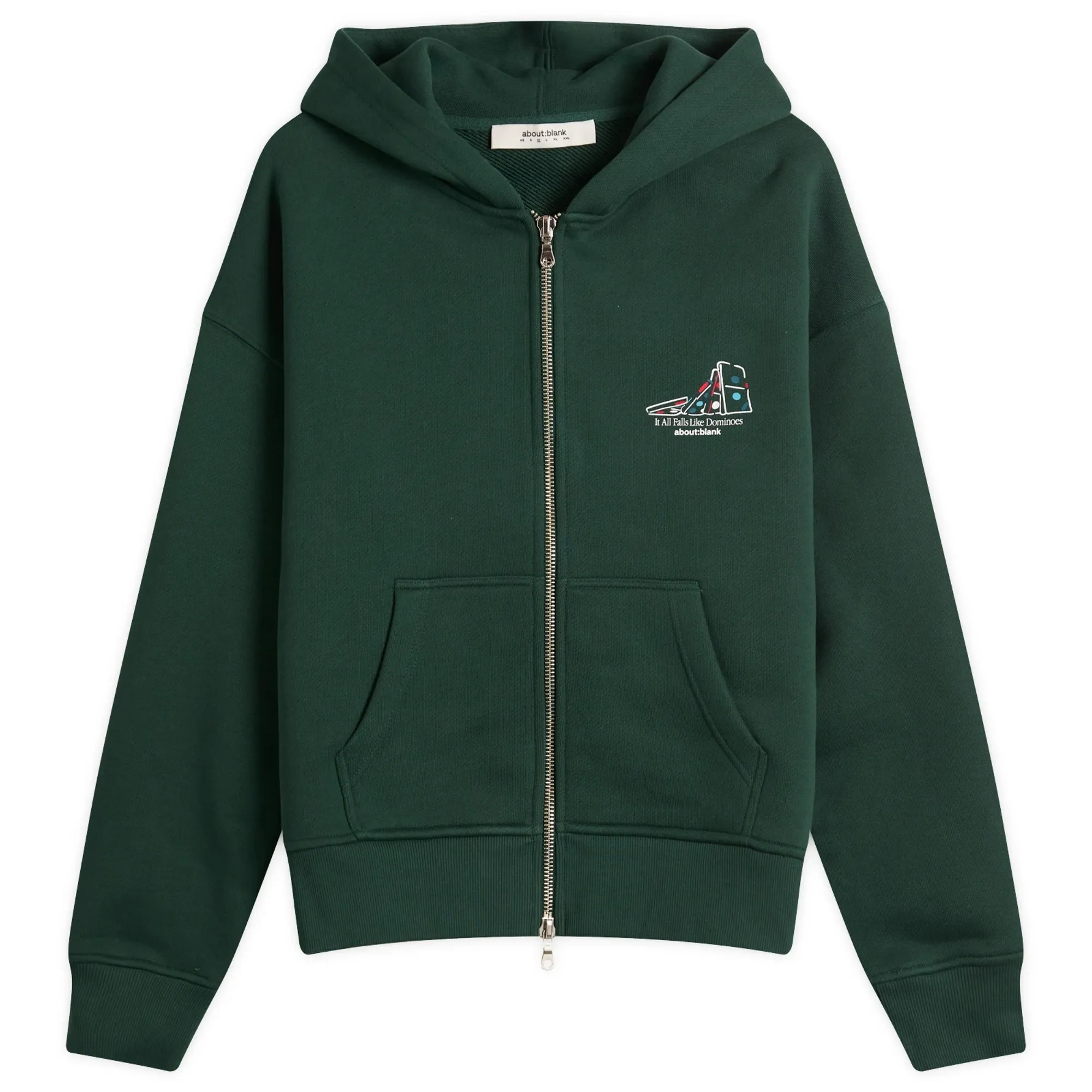 END. x about:blank Men's Dominoes Zip Hoodie Epsom Green