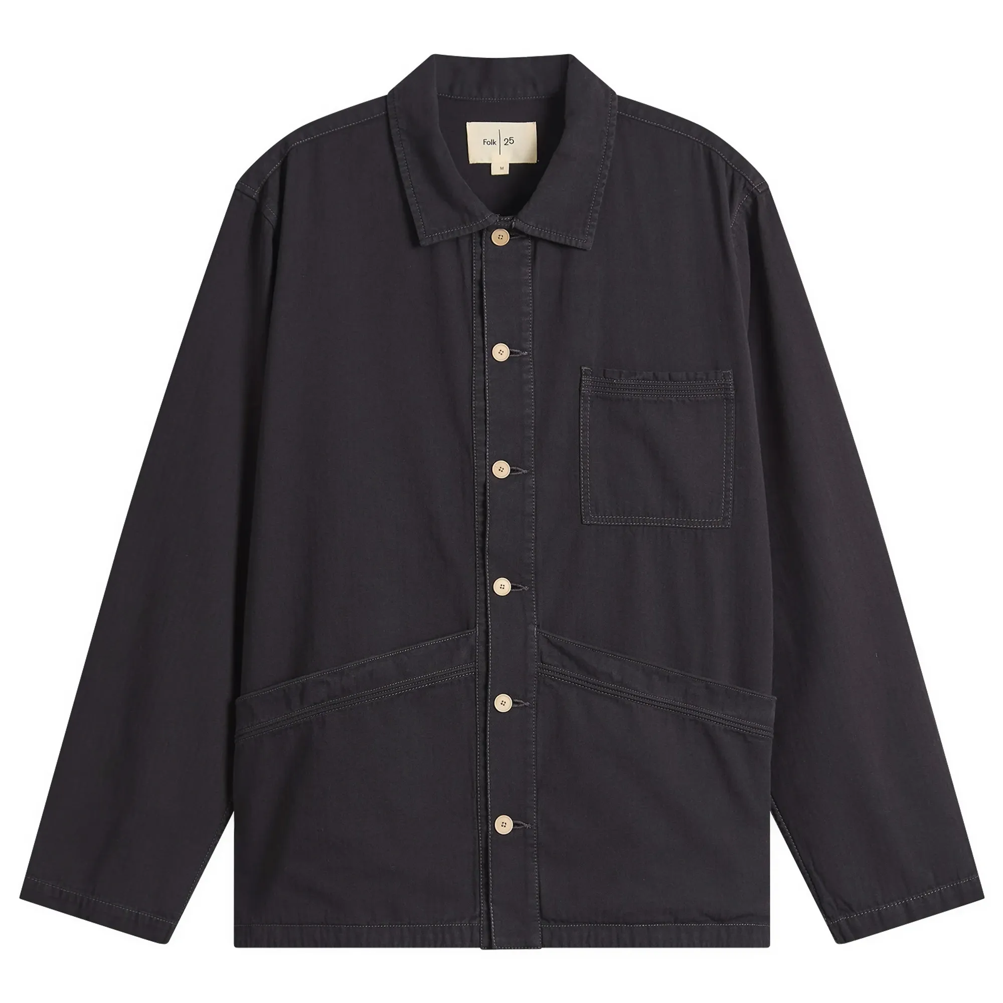Folk Men's Meyer Shirt Jacket Black Herringbone