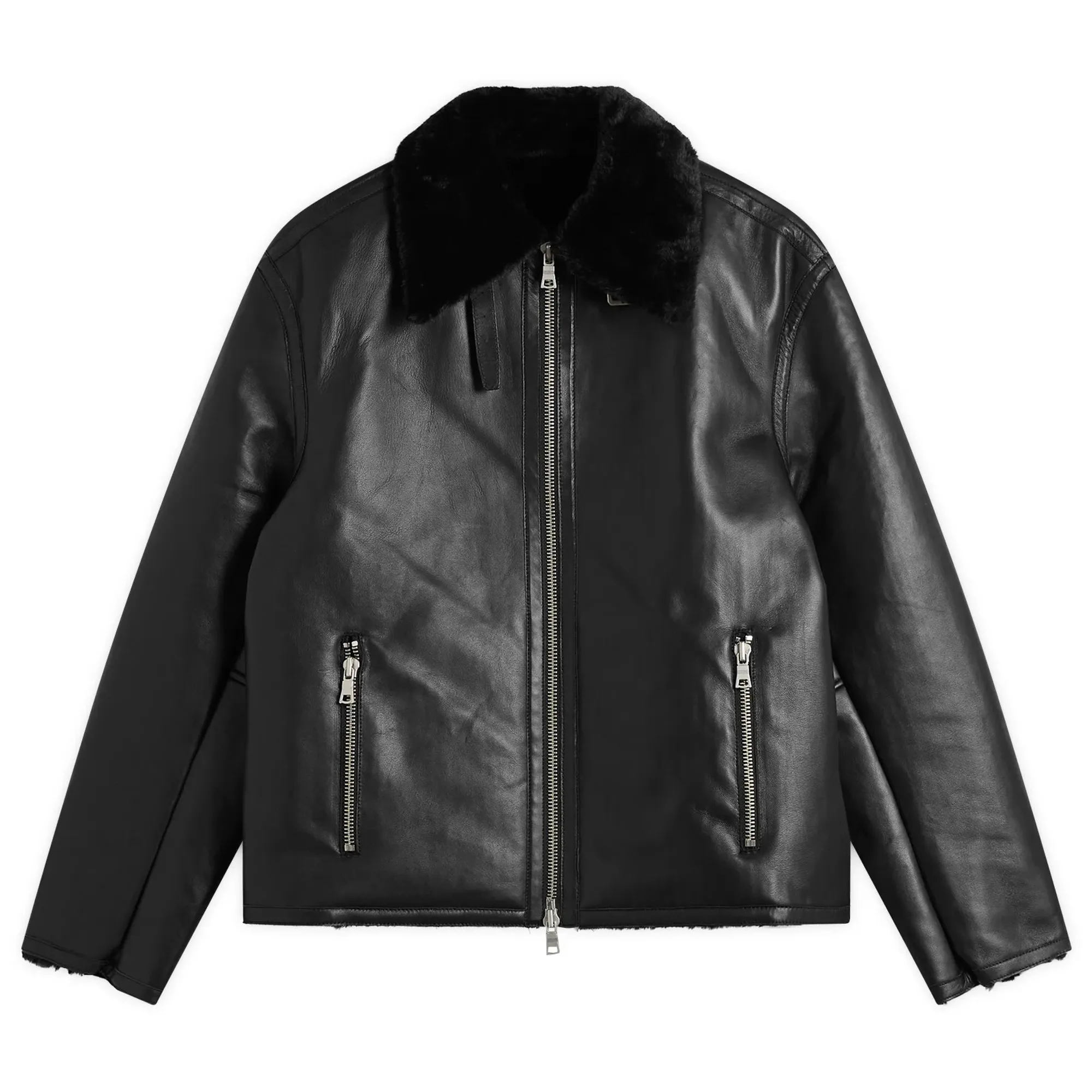 MKI Men's V2 Shearling Flight Jacket Black