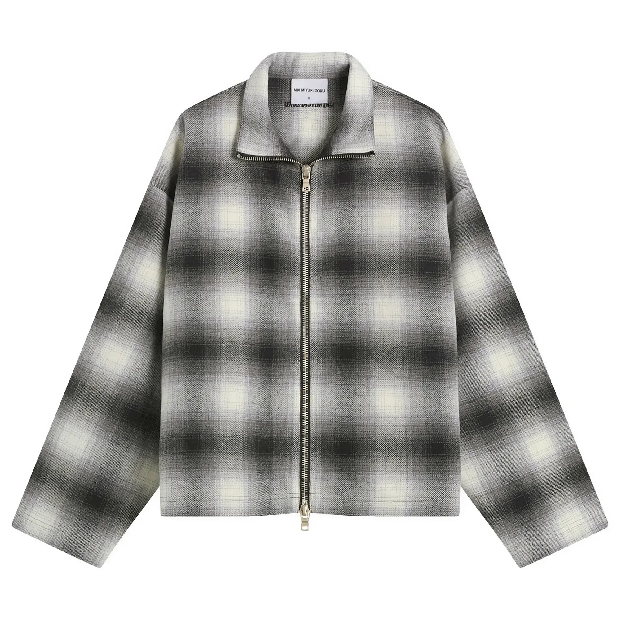 MKI Men's Wool Check Track Jacket Off White/Black