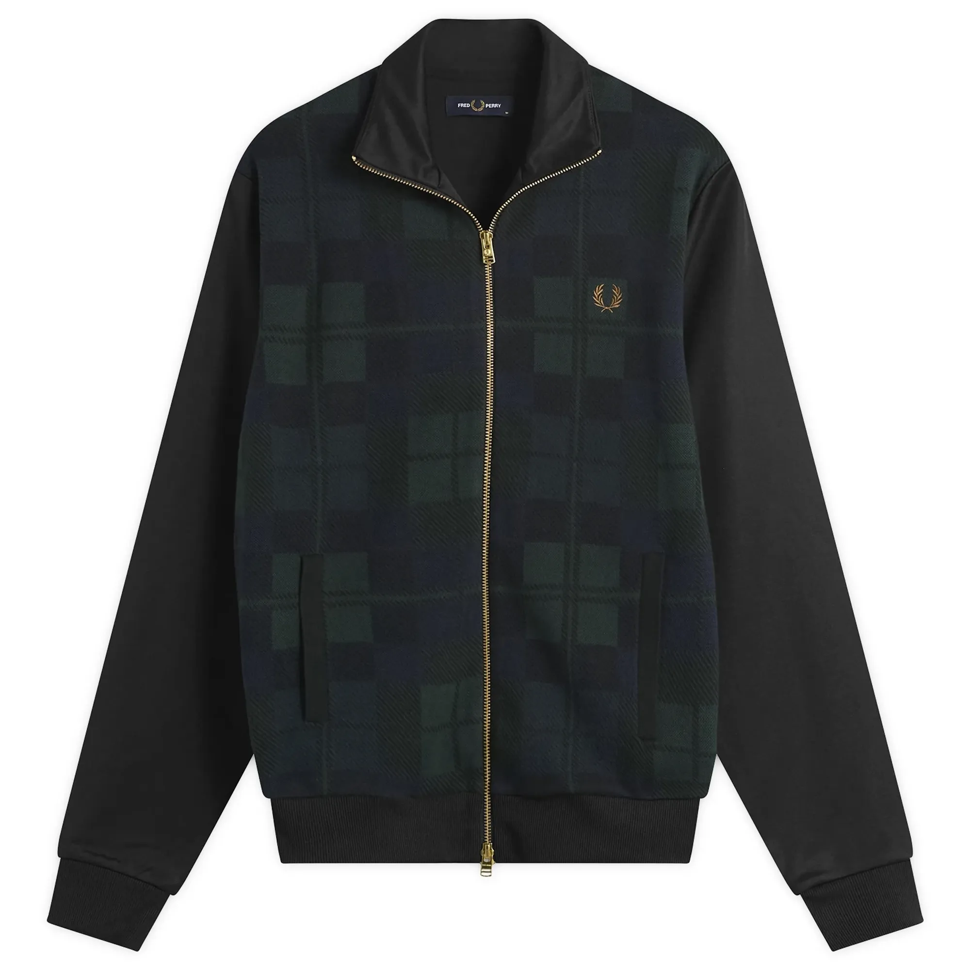 Fred Perry Men's Black Watch Tartan Track Jacket