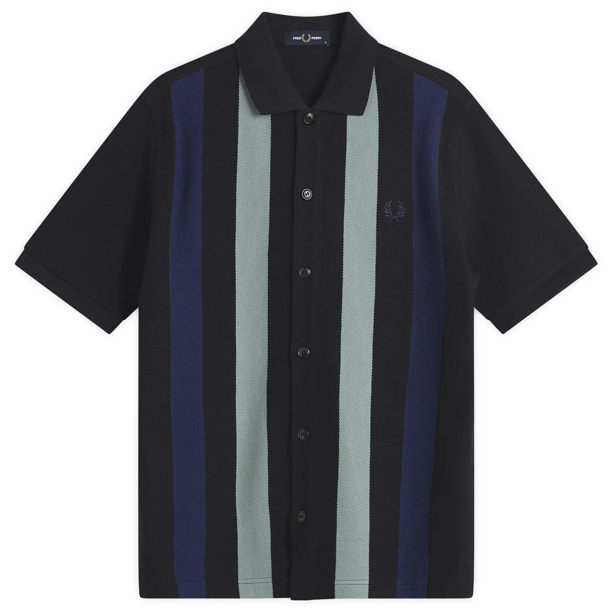 Fred Perry Men's Vertical Stripe Polo Shirt Black