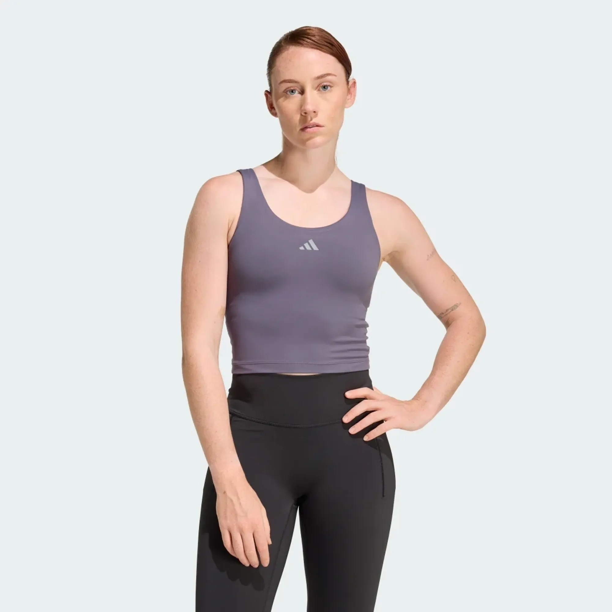 adidas 3 Stripes Studio All Me Light Support Tank Top