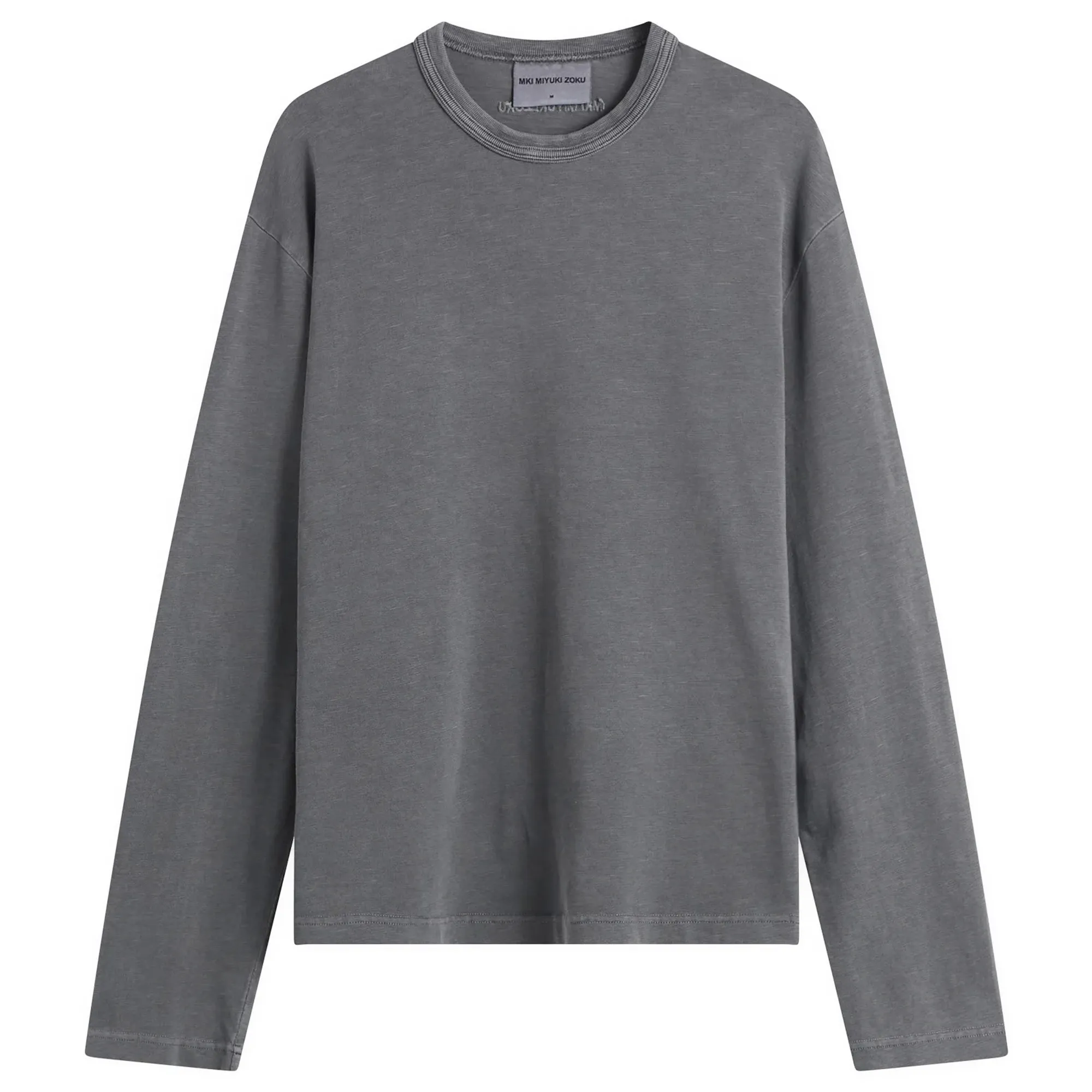 MKI Men's 220 Gsm Slub Long Sleeve Pigment Black