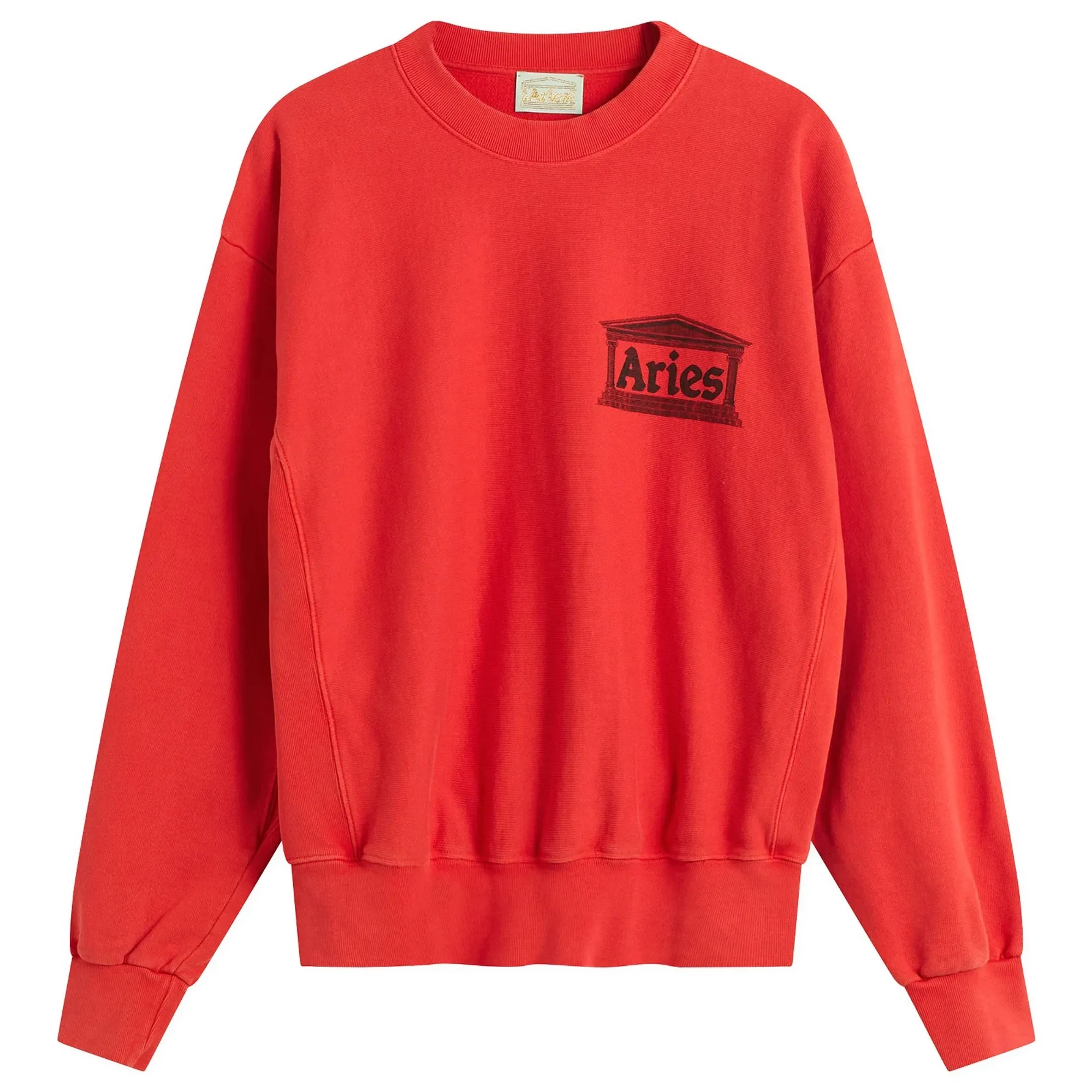 Aries Men's Premium Aged Temple Sweatshirt Red