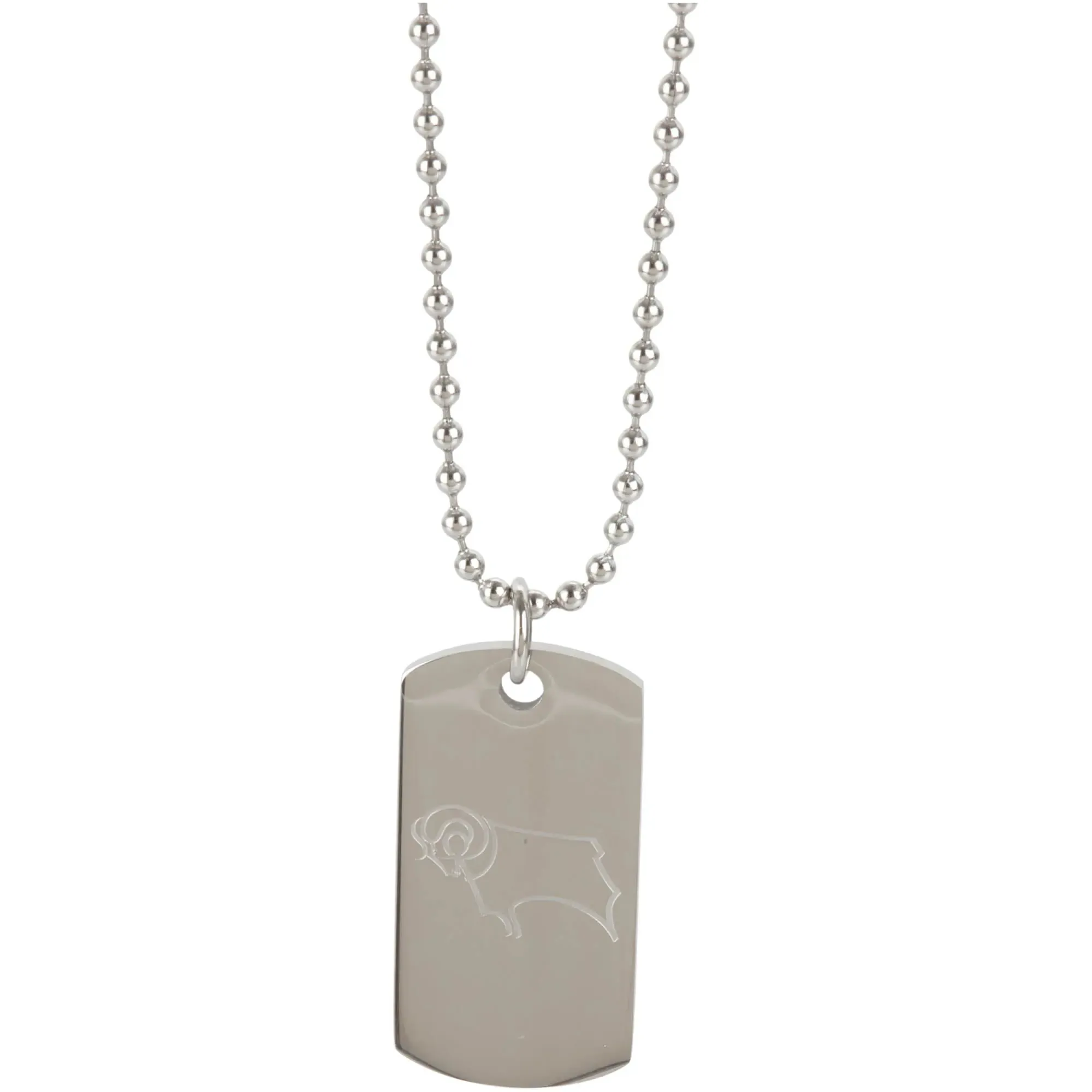 Derby County Crest Dog Tag & 55cm Chain - Stainless Steel