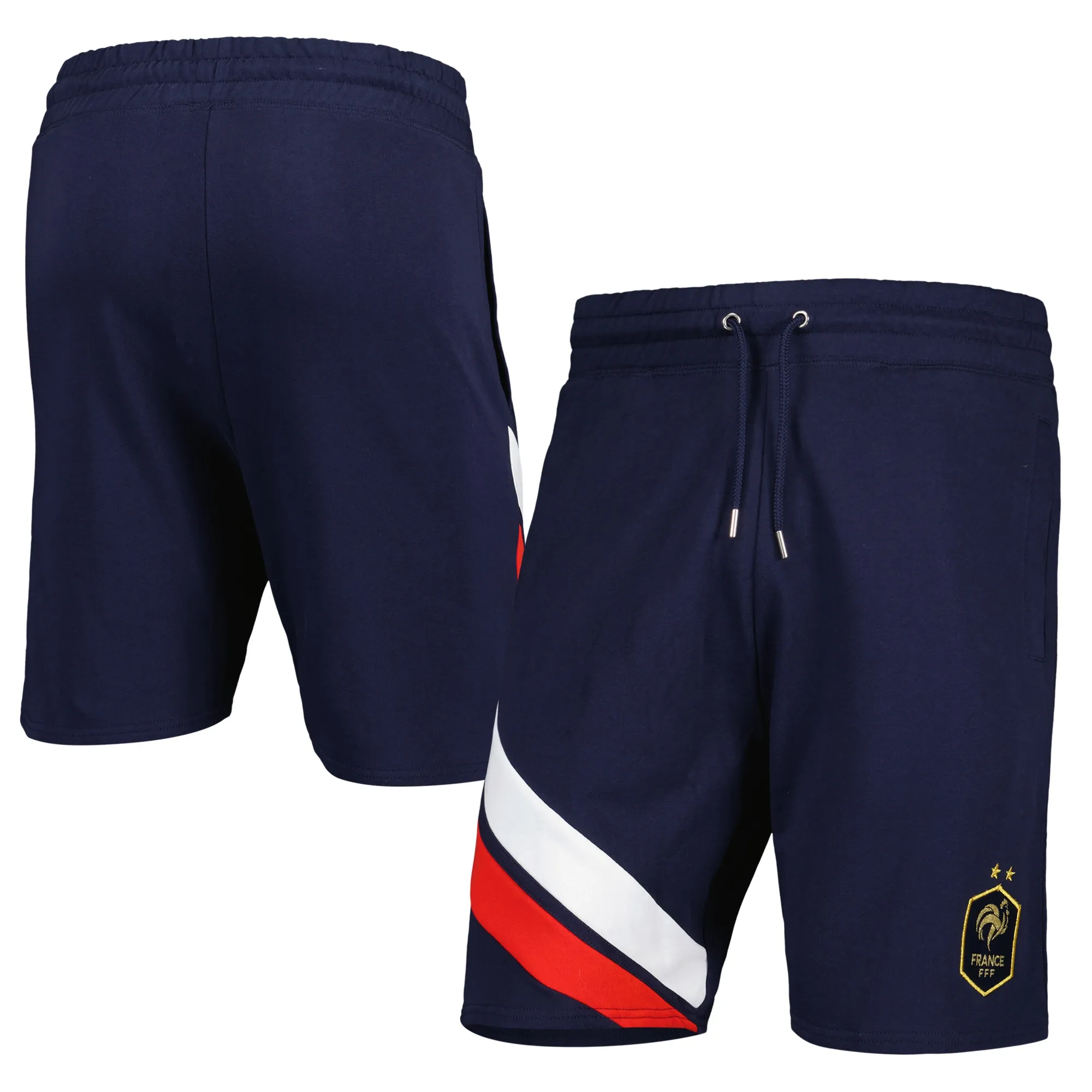 France Stripe Sweat Short - Navy - Mens