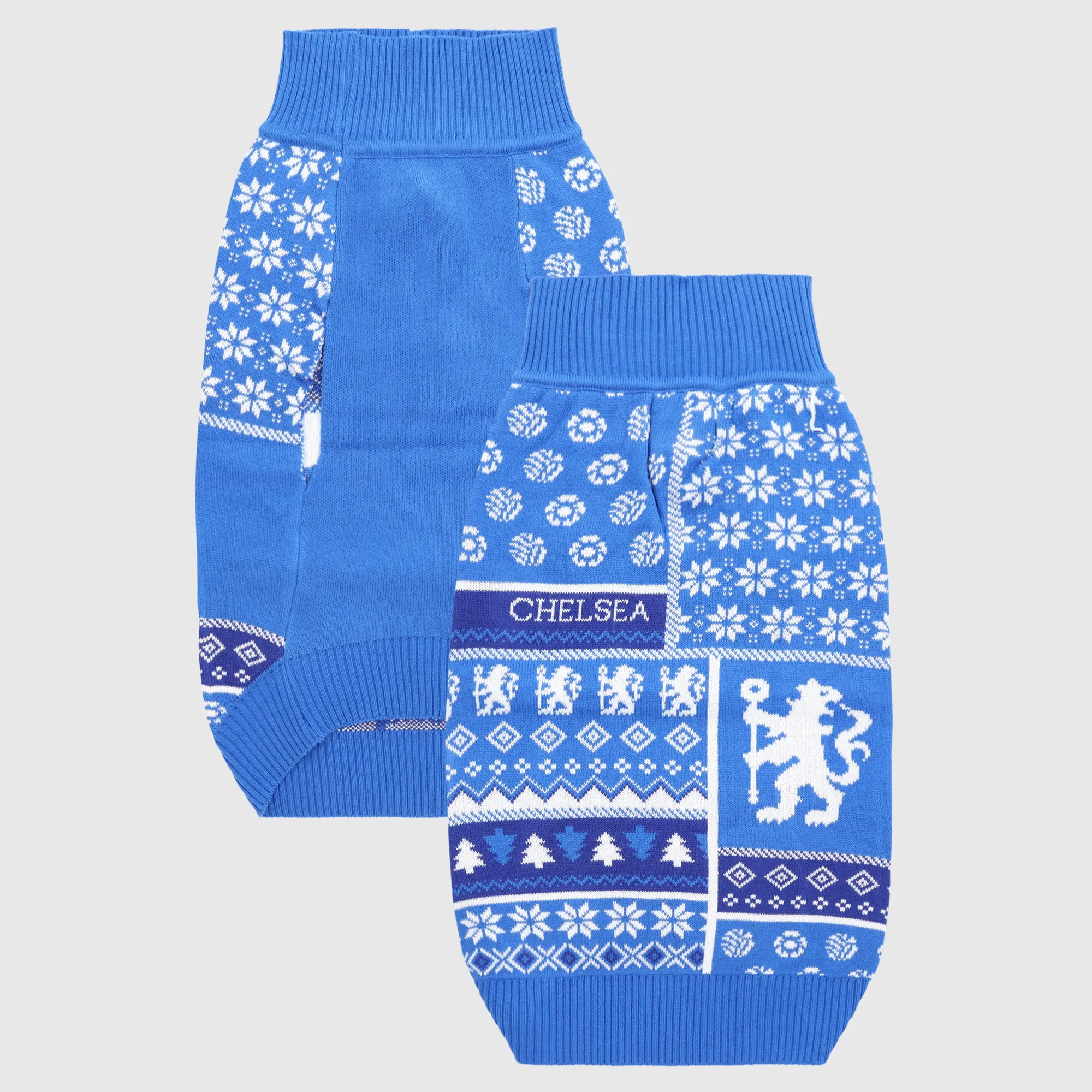 Chelsea Fairisle Christmas Dog Jumper - Blue