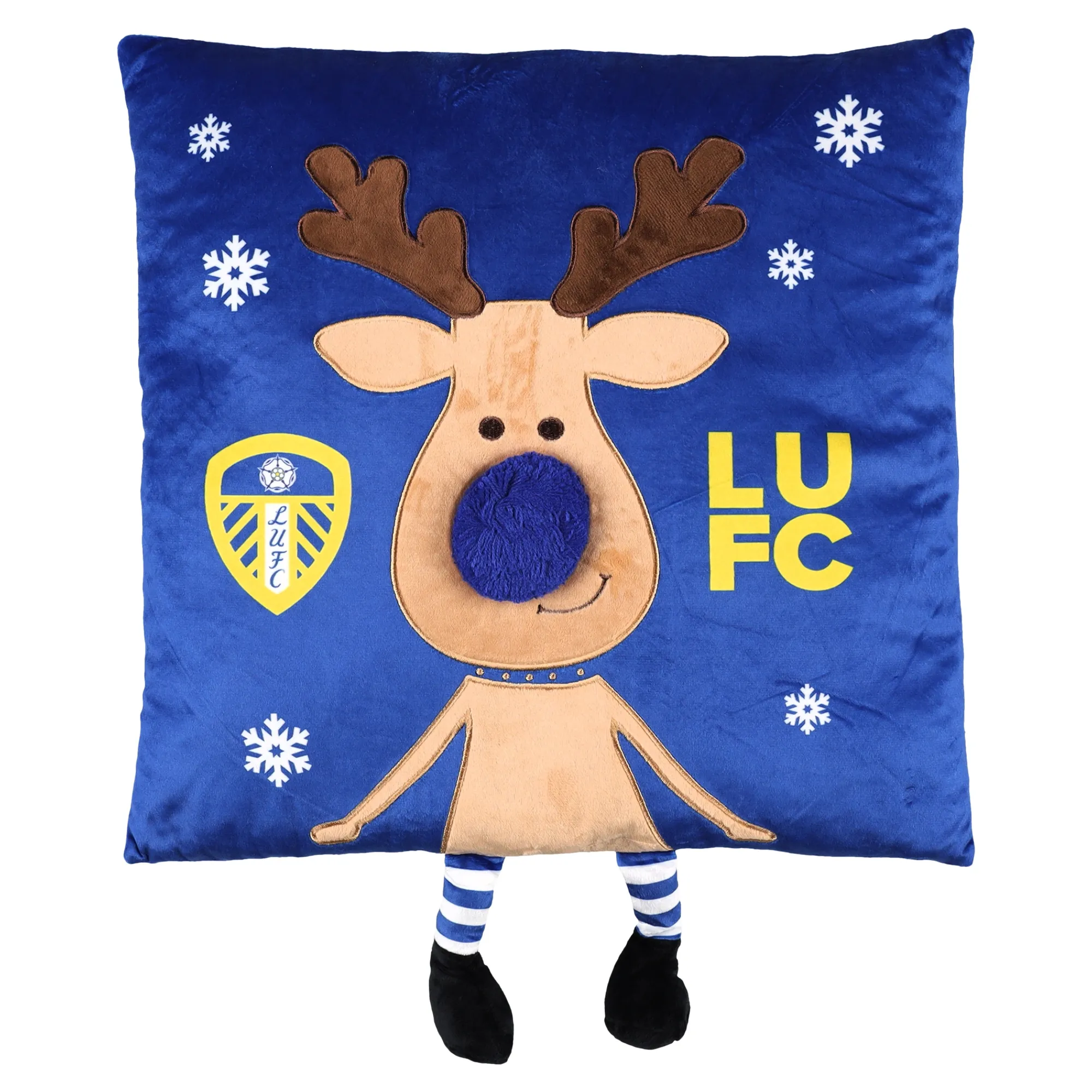 Leeds United 3D Reindeer Cushion - Royal