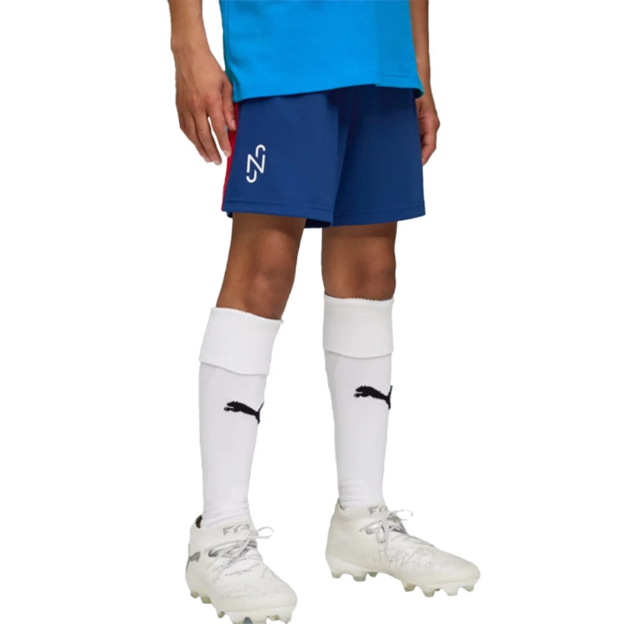 PUMA Neymar Jr Playmaker Training Football Shorts Youth, Blazing Blue/White/Ultra Blue, size 11-12 Youth