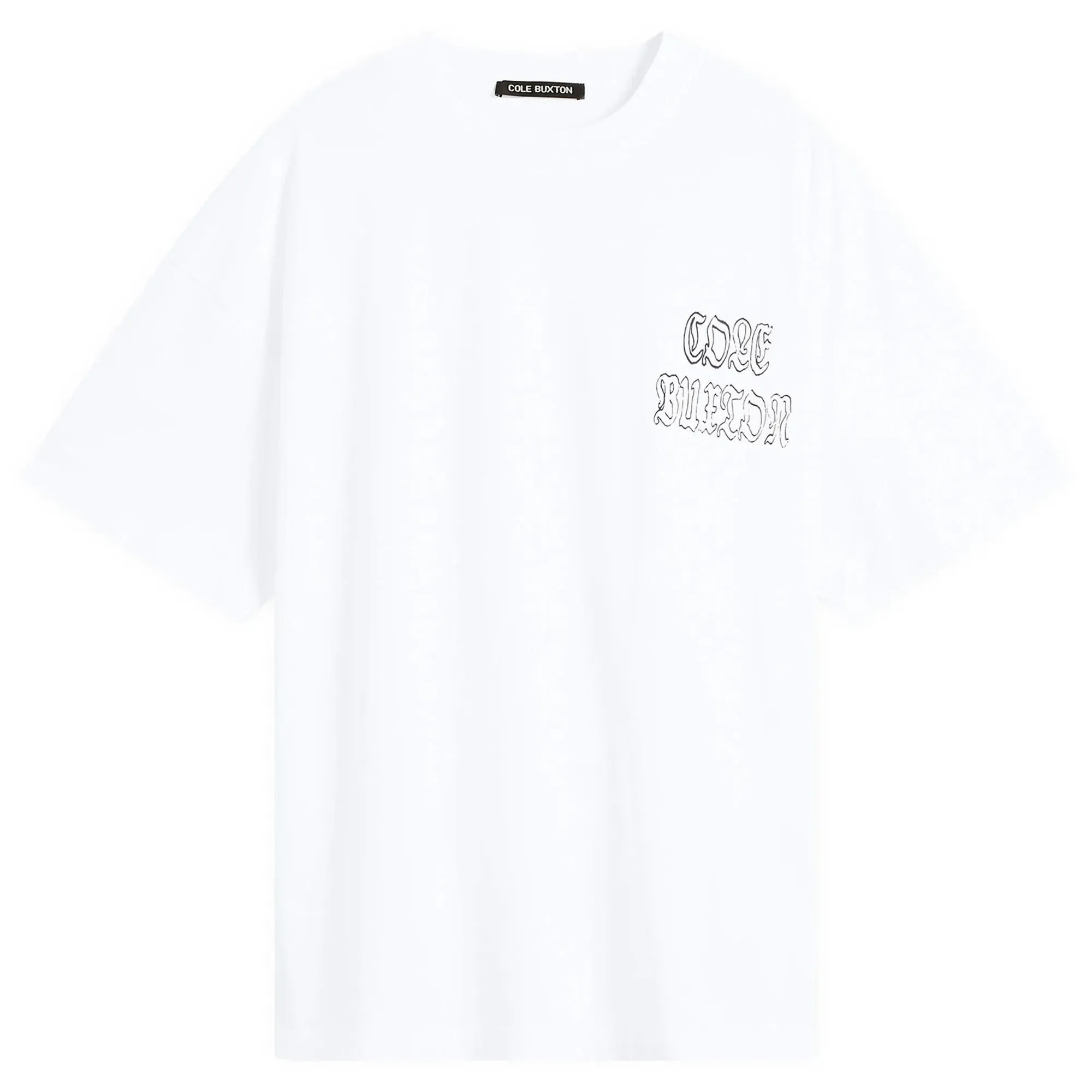 Cole Buxton Men's Black Letter Sportswear T-Shirt White