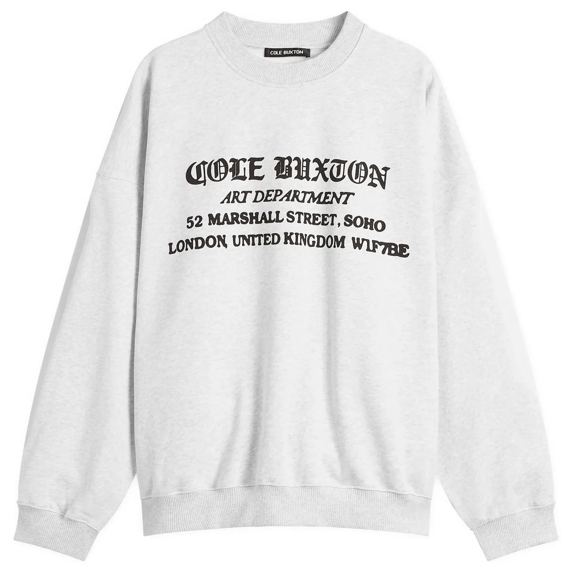 Cole Buxton Men's Art Department Sweatshirt Light Grey Marl