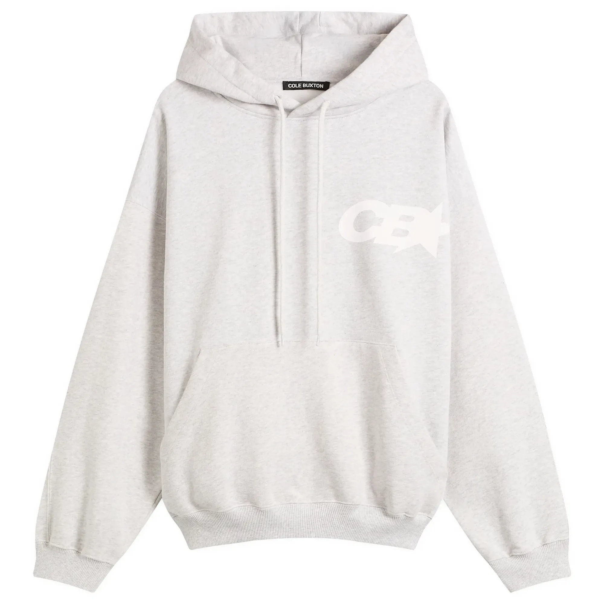 Cole Buxton Men's CB Star Racing Hoodie Light Grey Marl