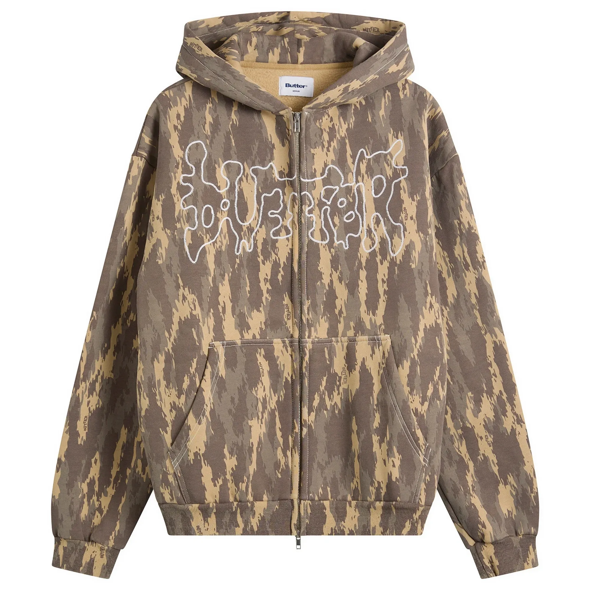 Butter Goods Men's Blotch Zip Hoodie Washed Camo