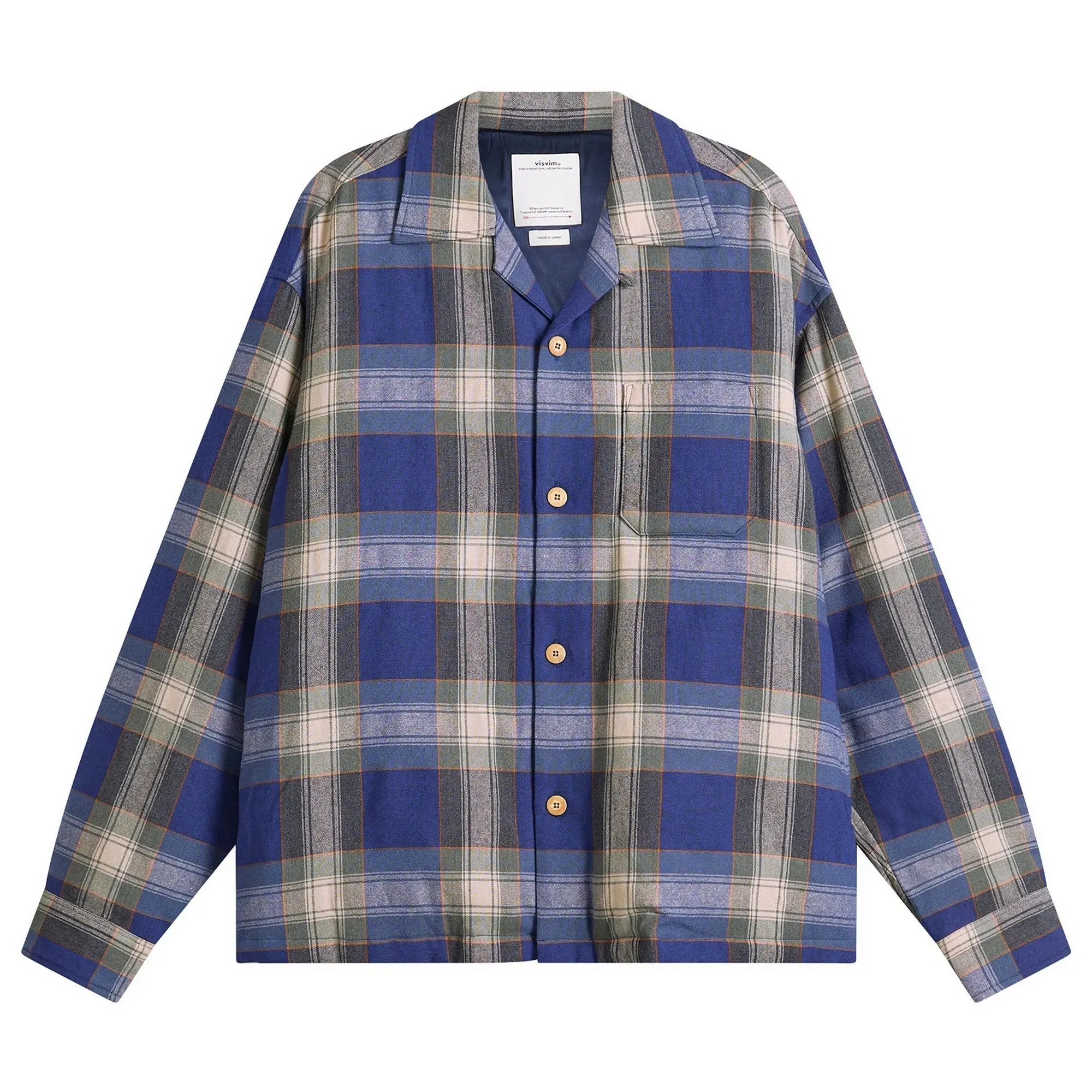 Visvim Men's Keesey Check Down Shirt Jacket Blue