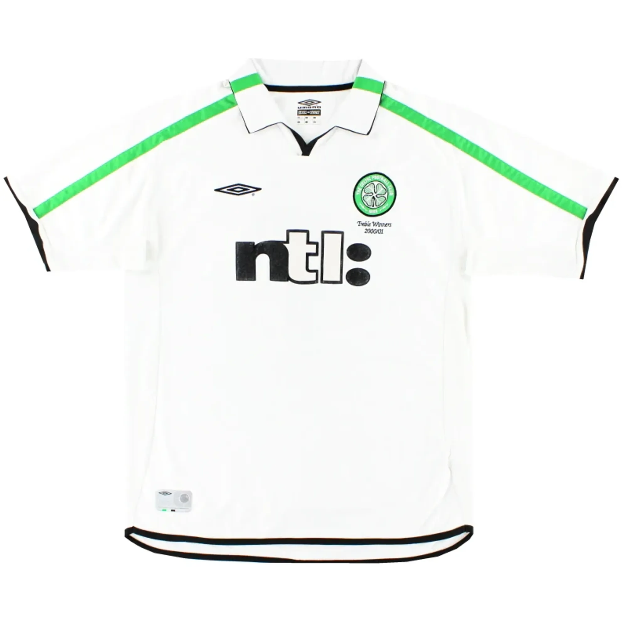 2001-02 Celtic Umbro 'Treble Winners' Away Shirt XL - Celtic / Excellent 