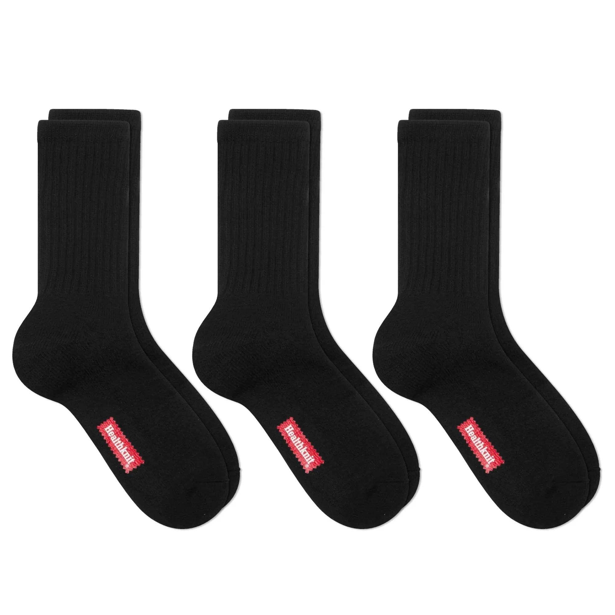 Healthknit Crew Sock - 3 Pack Black