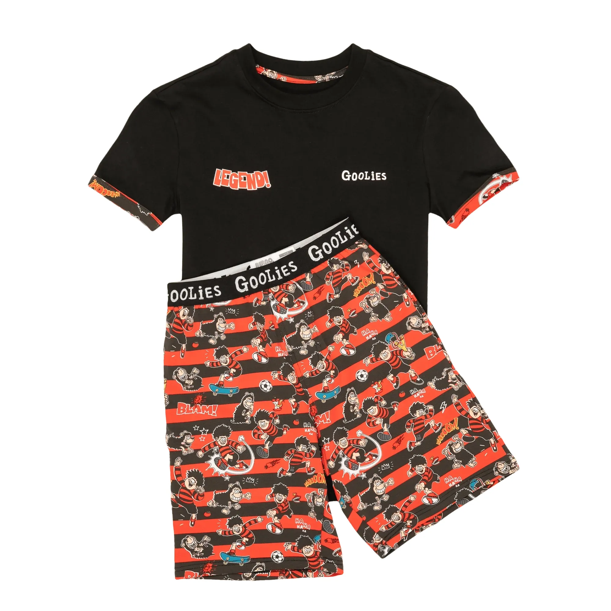 Beano Black and Red - Kids Short Pyjamas Set (T-Shirt & Shorts)